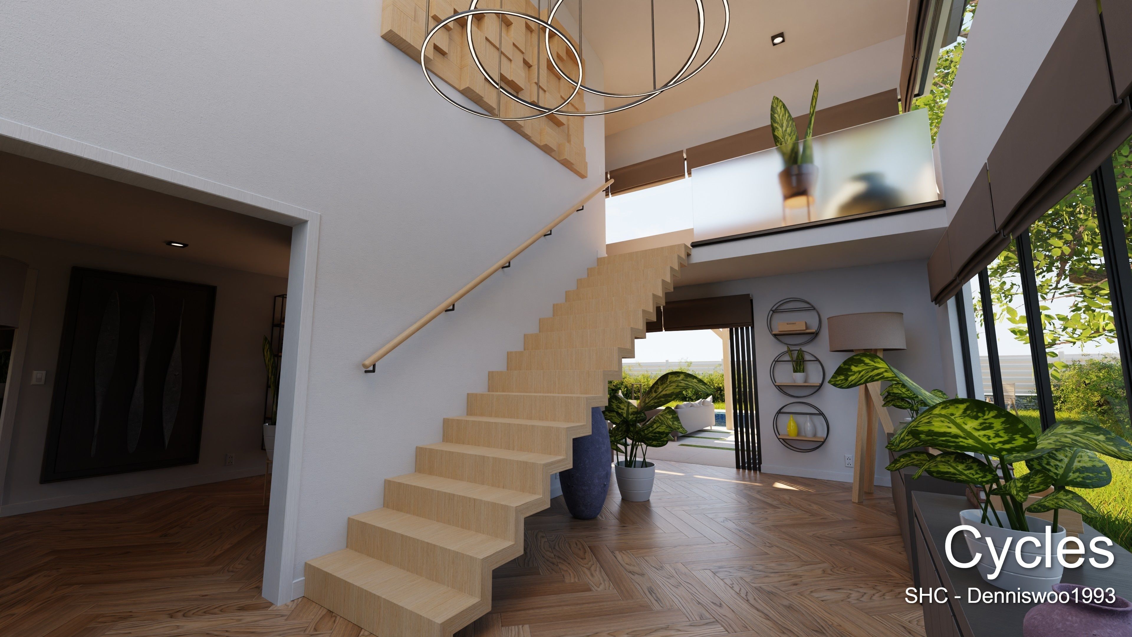 Modern villa 2021 Blender Eevee and Cycles 1 Low-poly 3D model_29