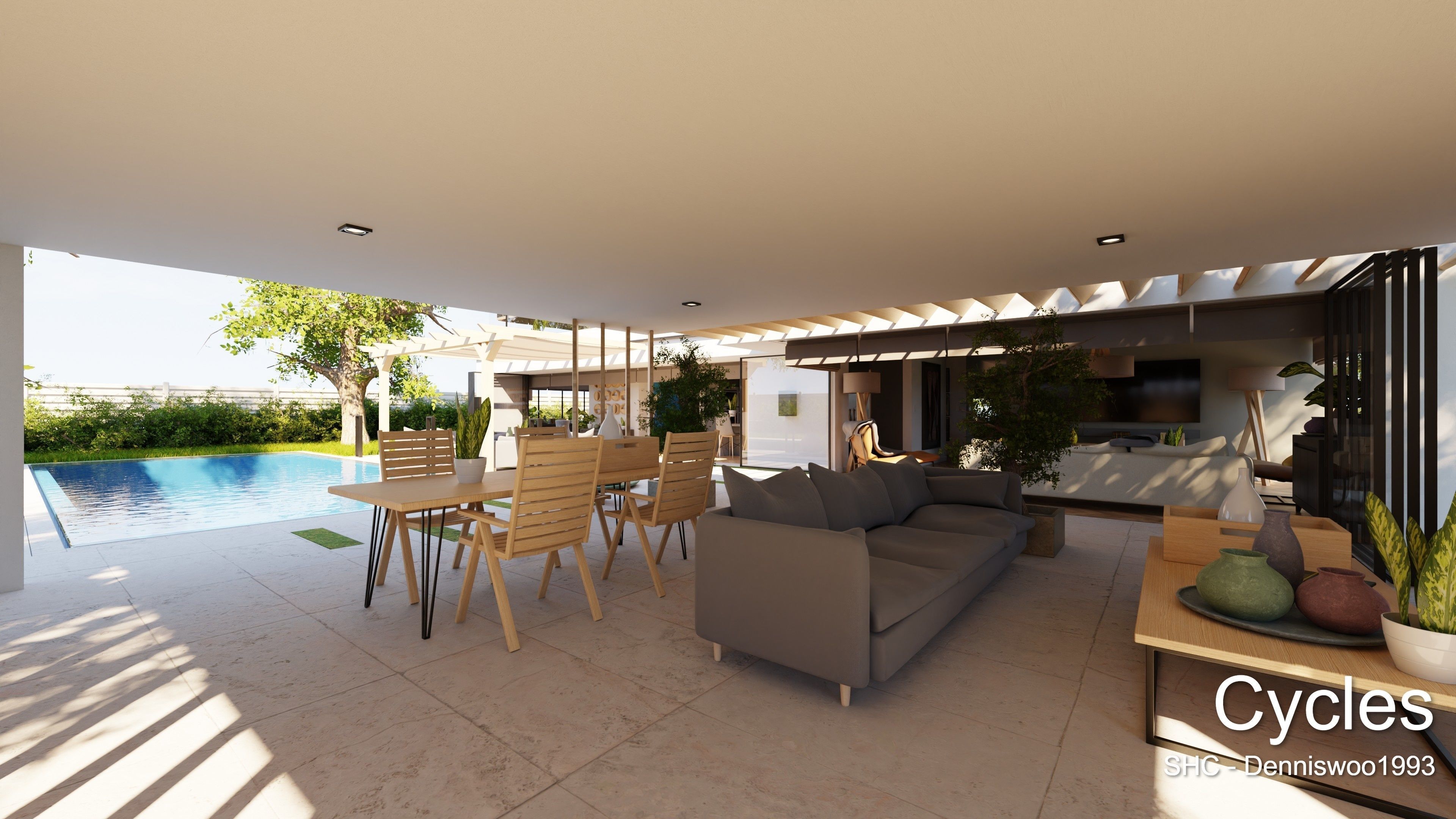 Modern villa 2021 Blender Eevee and Cycles 1 Low-poly 3D model_27