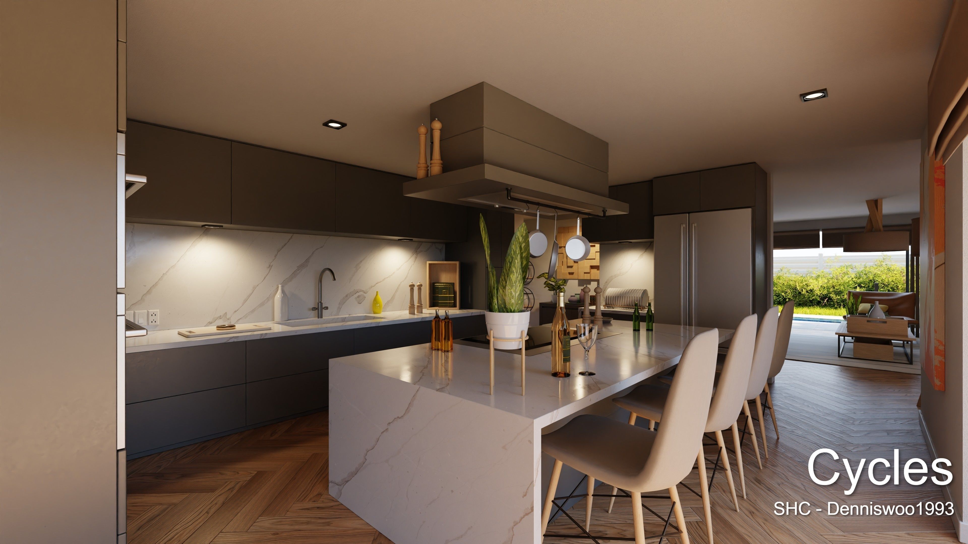 Modern villa 2021 Blender Eevee and Cycles 1 Low-poly 3D model_12