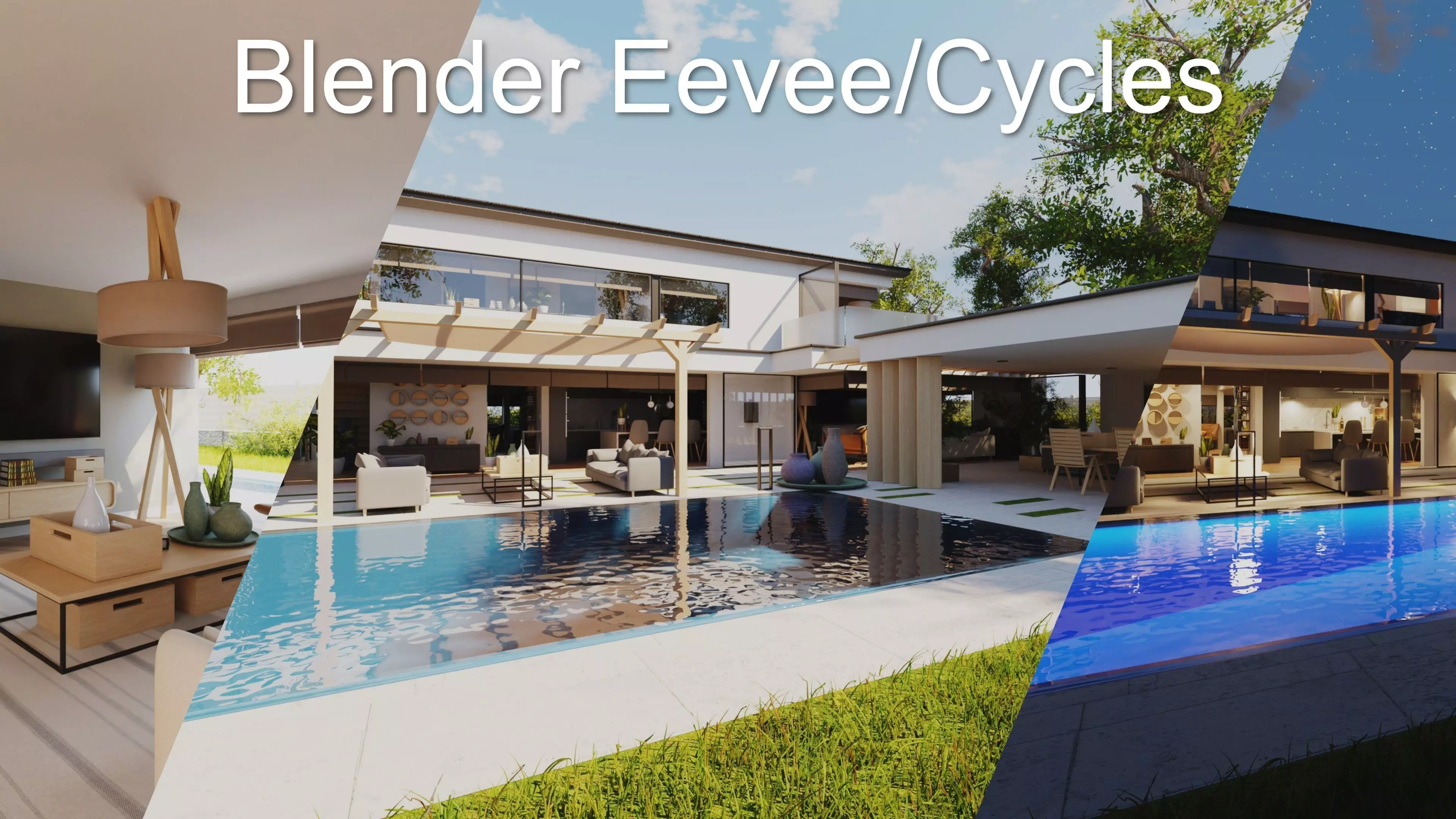 Modern villa 2021 Blender Eevee and Cycles 1 Low-poly 3D model_0
