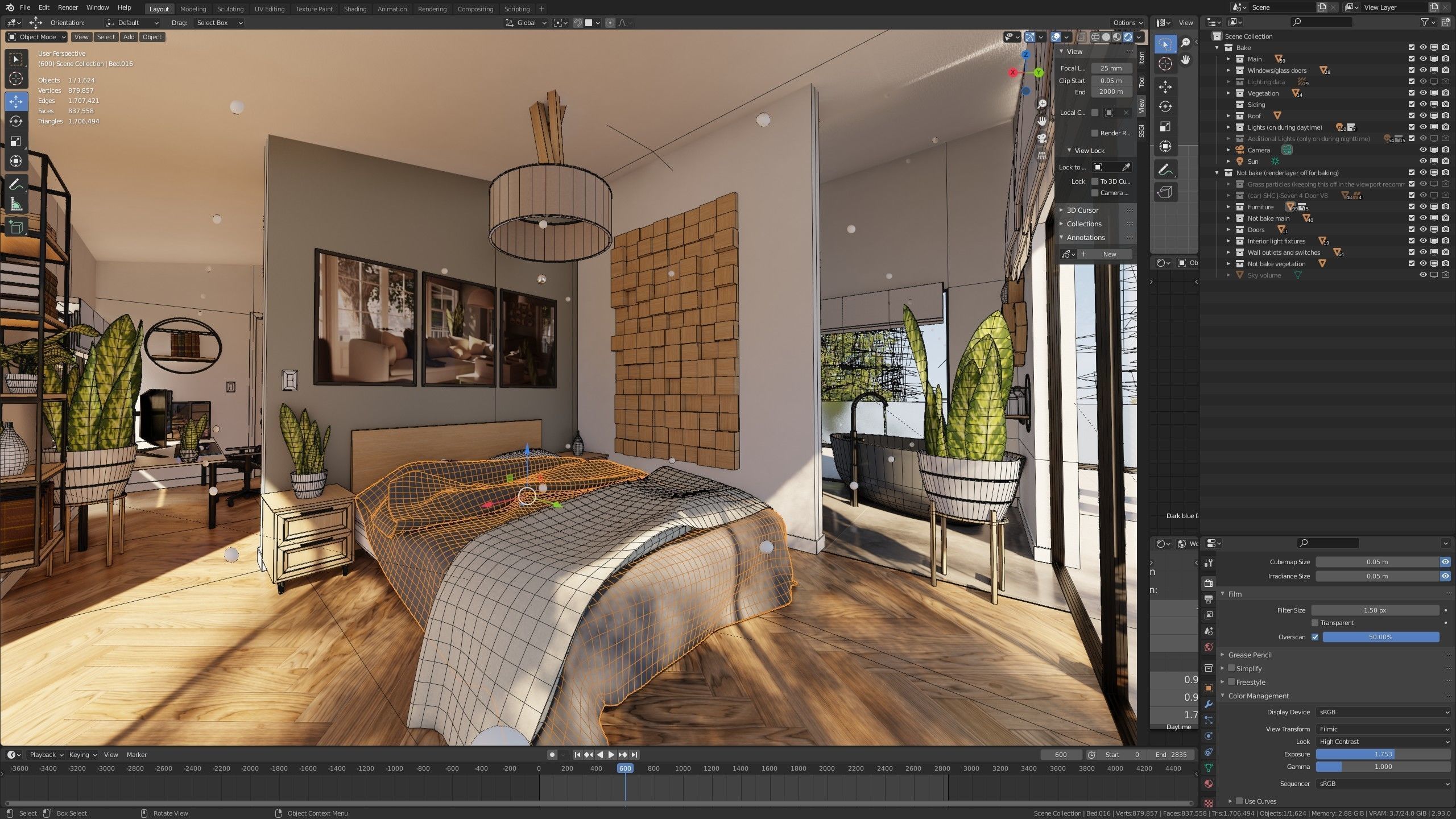 Modern villa 2021 Blender Eevee and Cycles 1 Low-poly 3D model_45