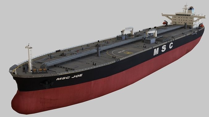 Oil Tanker Low-poly 3D model