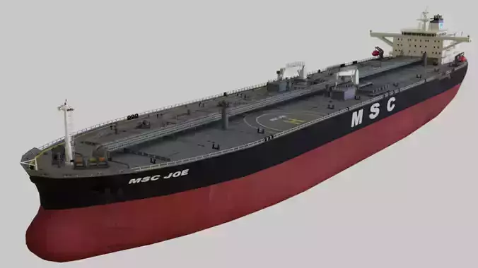 Oil Tanker Low-poly 3D model