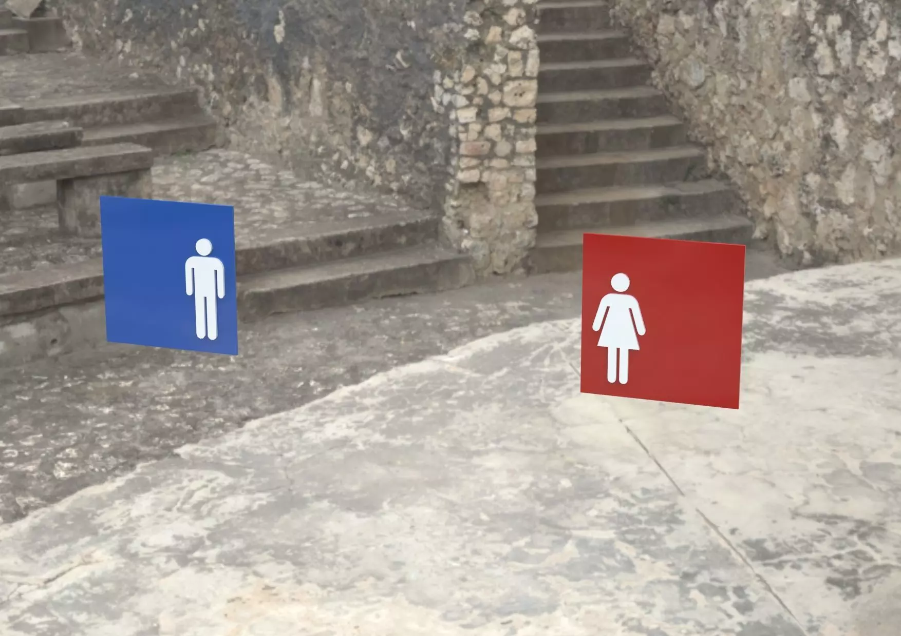 Toilet pictogram Free 3D model