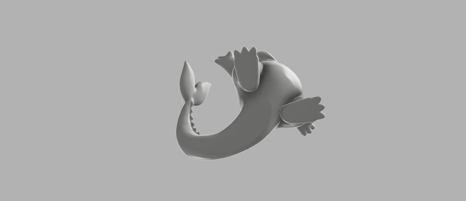Mermander Water Charmander 3D print model_3