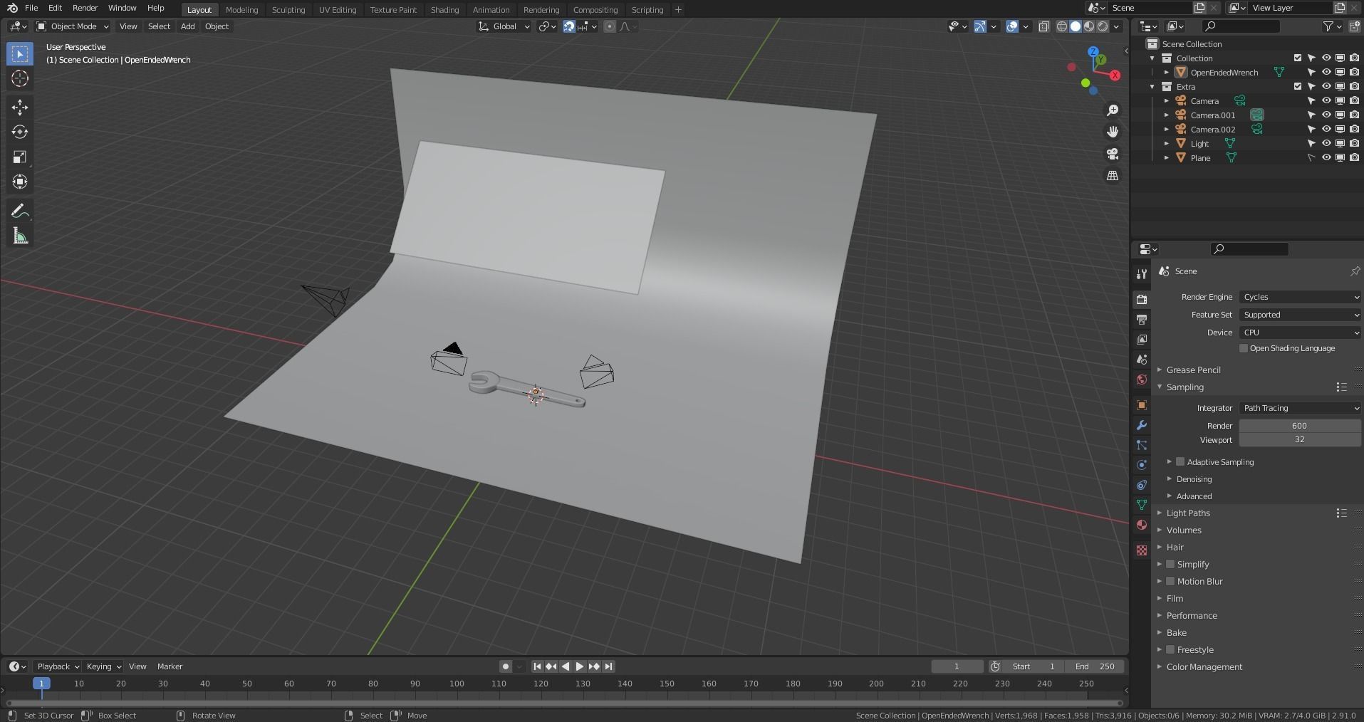 Open Ended Wrench Free low-poly 3D model_8