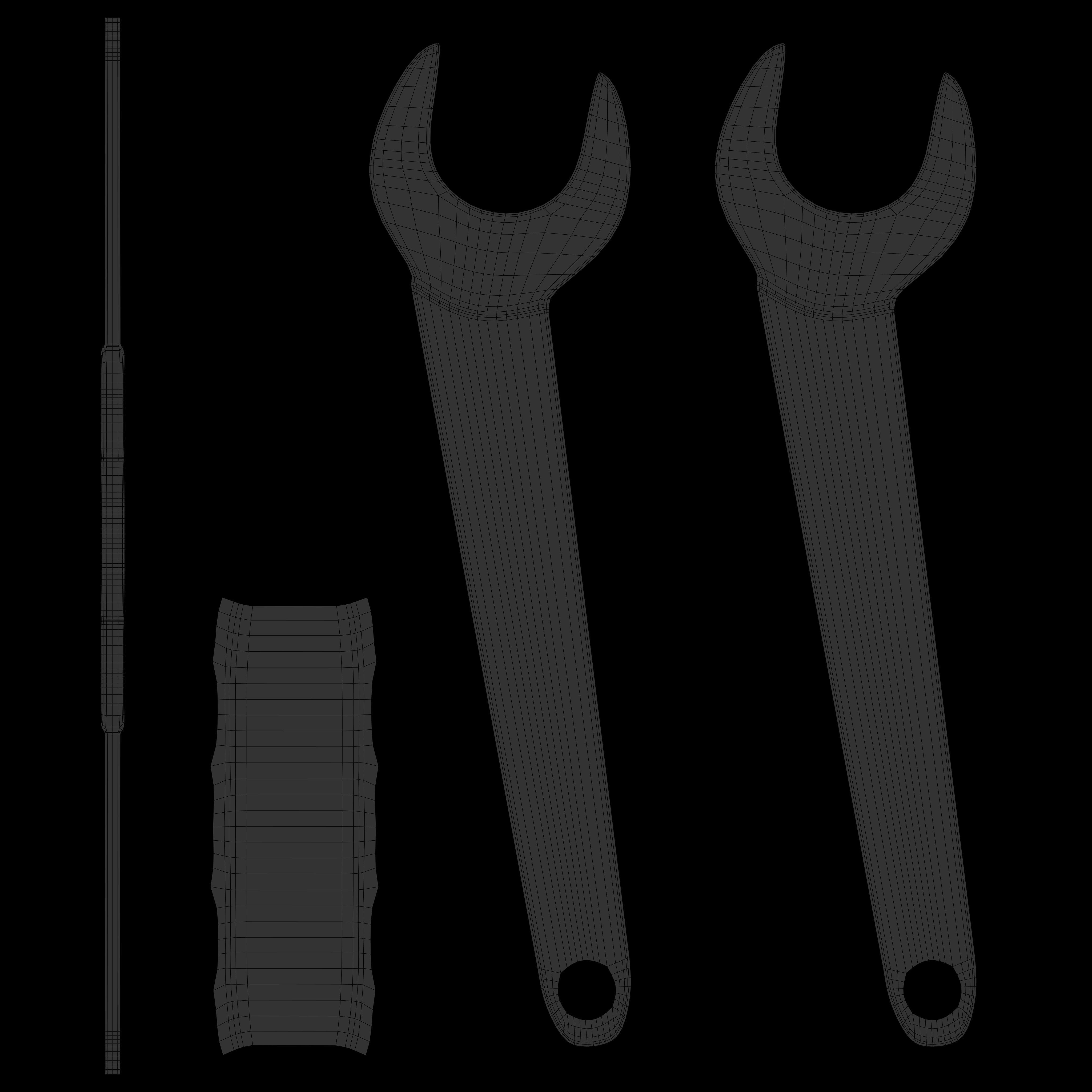 Open Ended Wrench Free low-poly 3D model_11