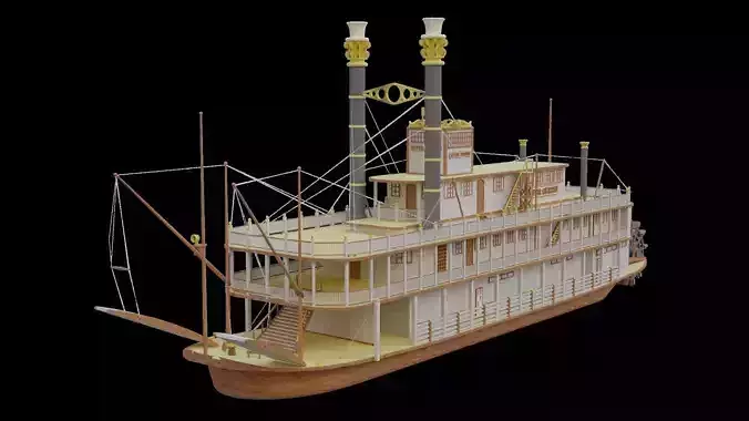 Paddle Steamer  3D model
