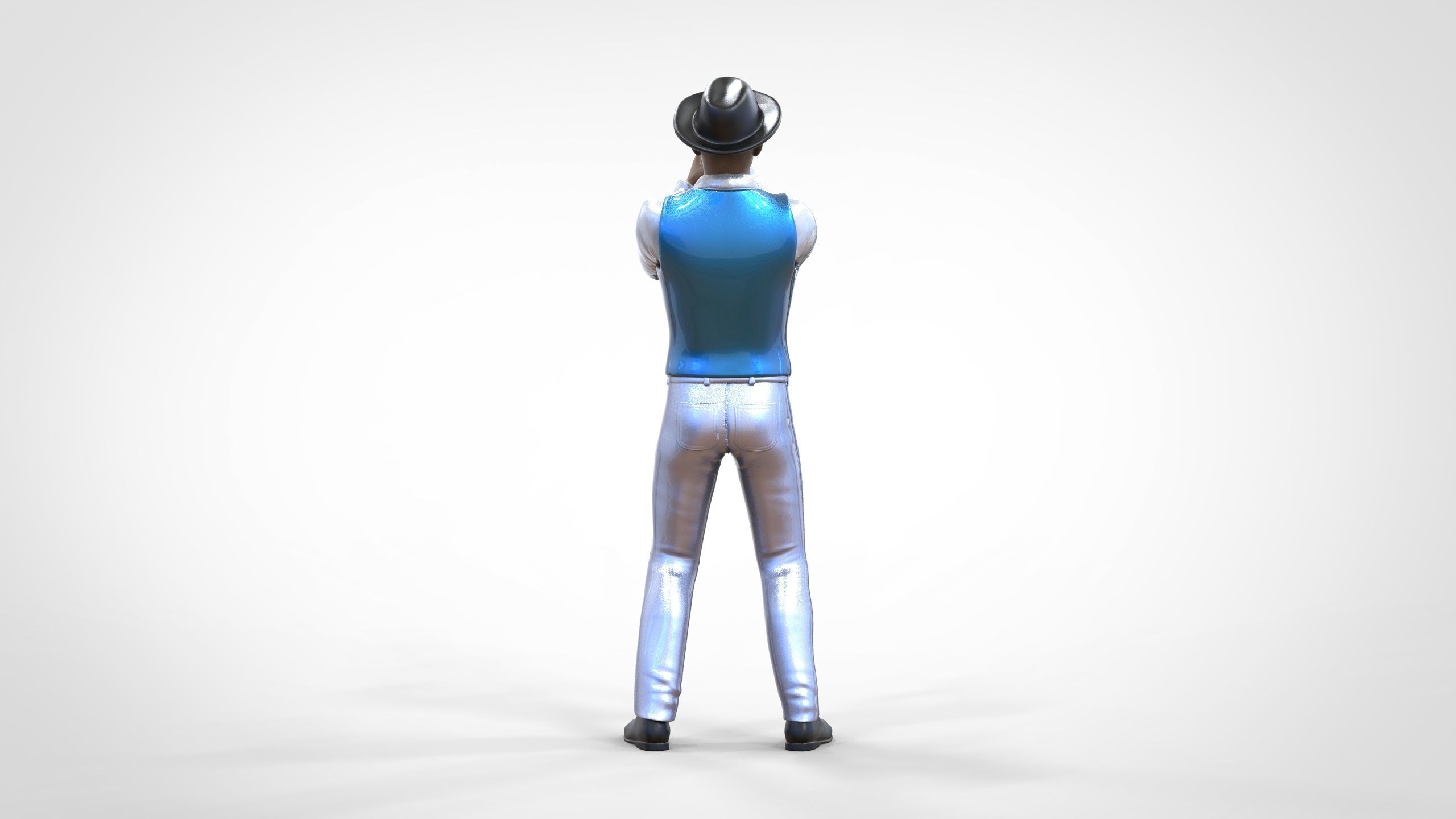 N3 Trumpeter standing playing Trumpet 3D print model_7