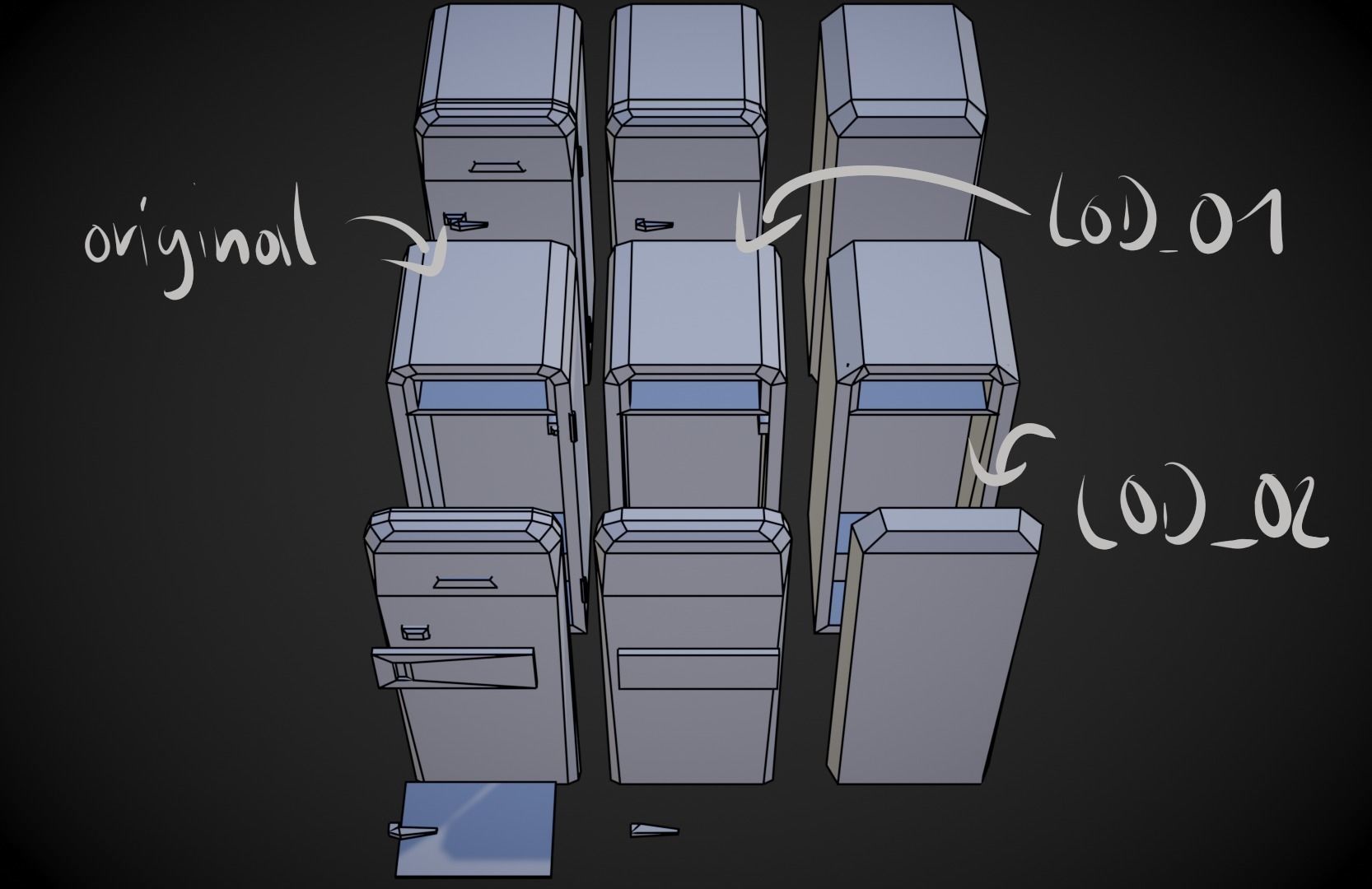 Old Fridge - Stylized Low-poly 3D model_13