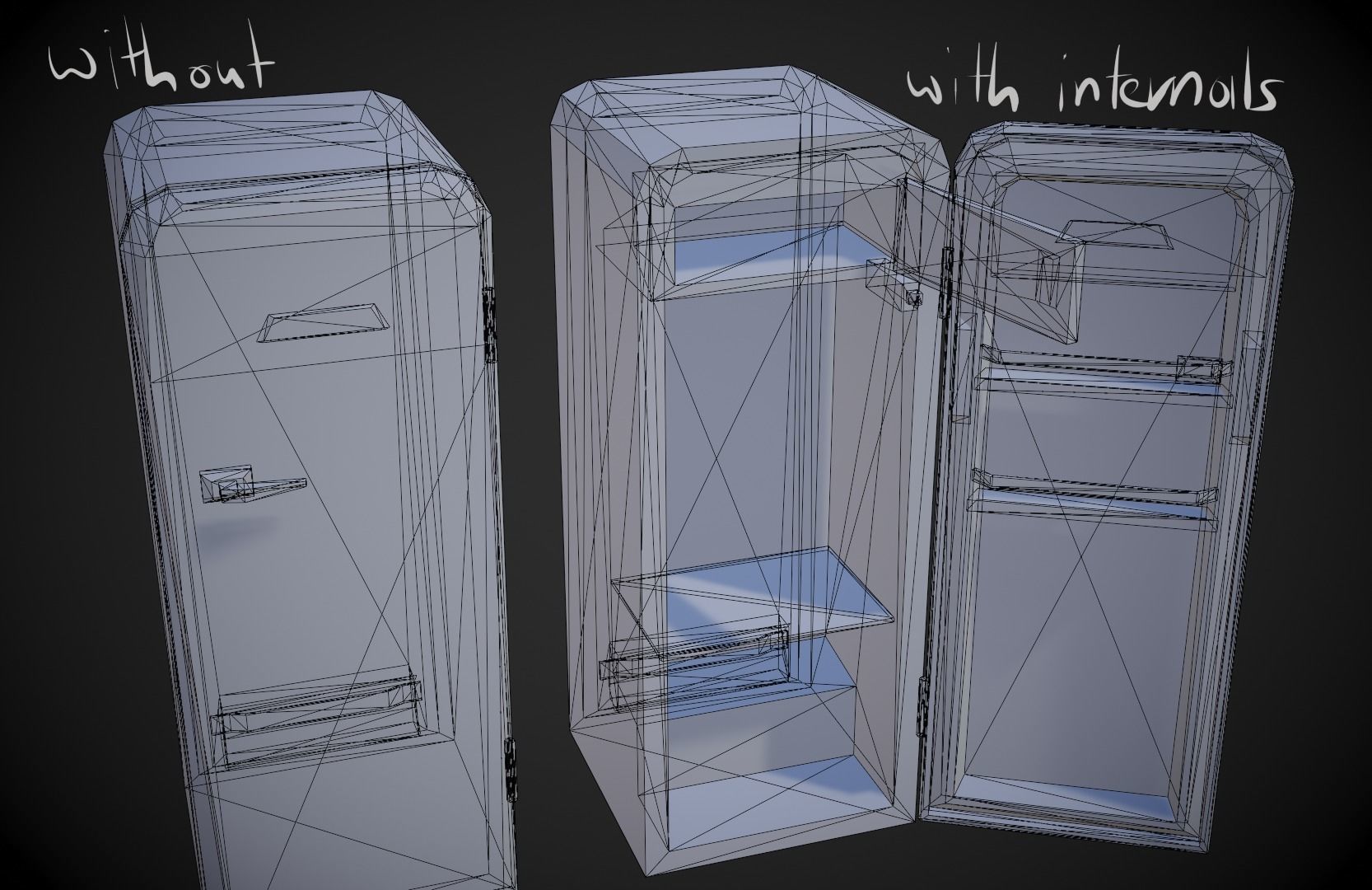 Old Fridge - Stylized Low-poly 3D model_12