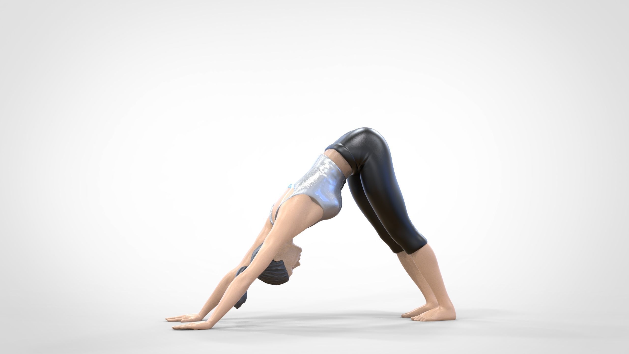 N4 Woman Doing Yoga Dog pose 1 64 miniature 3D print model_14