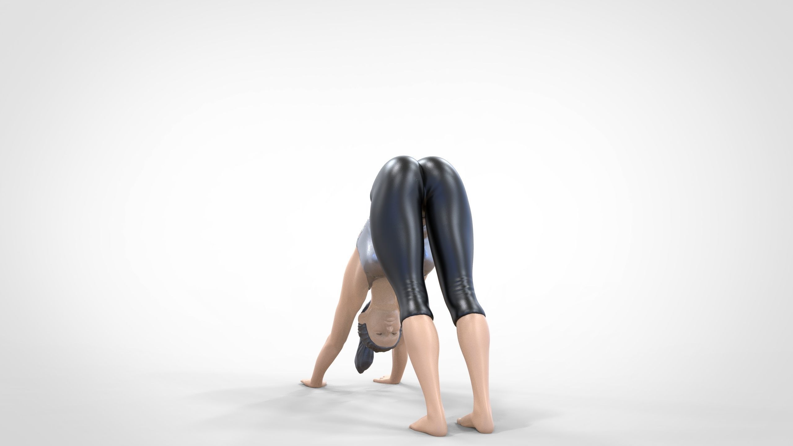 N4 Woman Doing Yoga Dog pose 1 64 miniature 3D print model_9