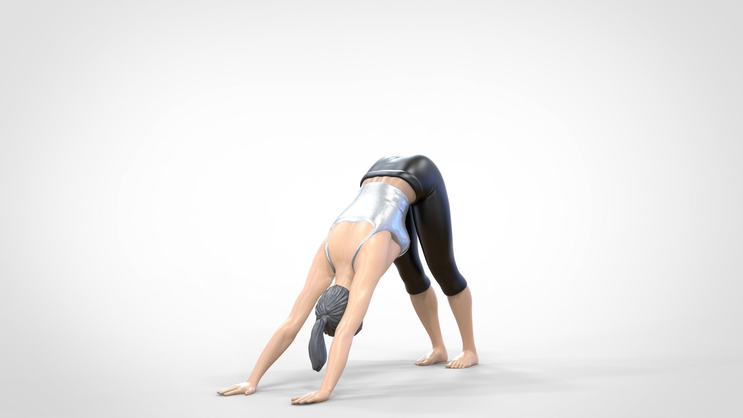 N4 Woman Doing Yoga Dog pose 1 64 miniature 3D print model_16
