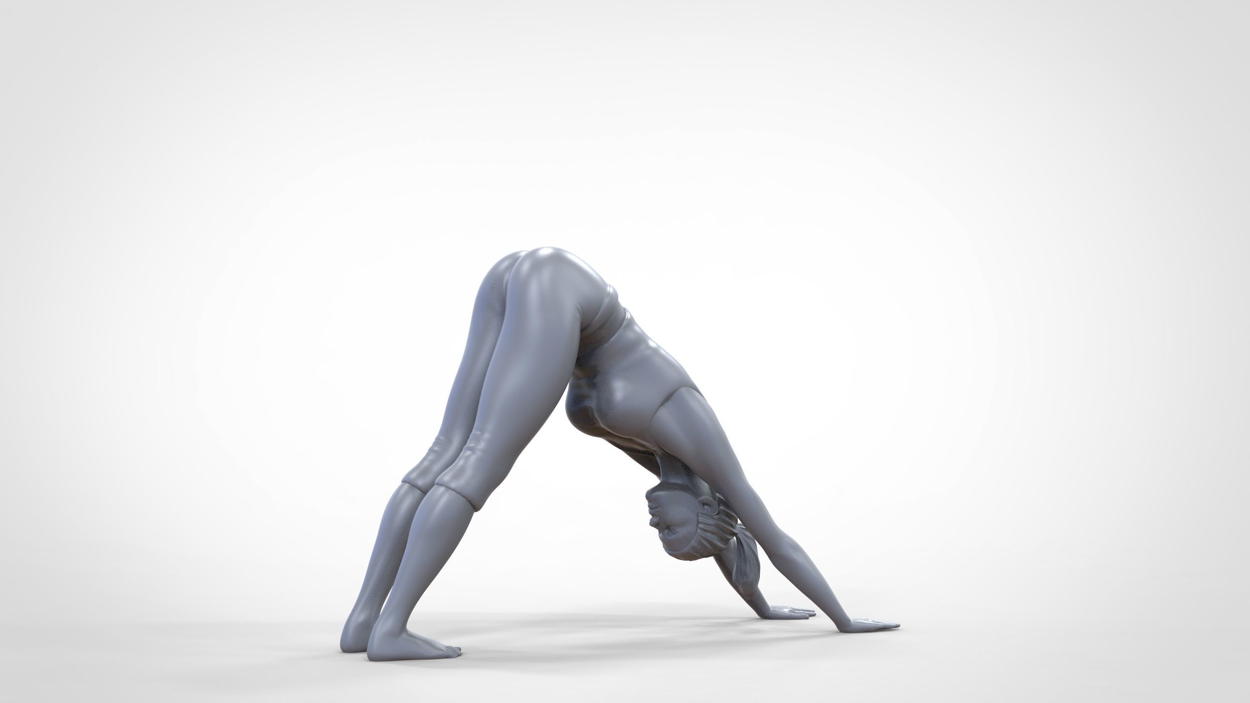 N4 Woman Doing Yoga Dog pose 1 64 miniature 3D print model_25