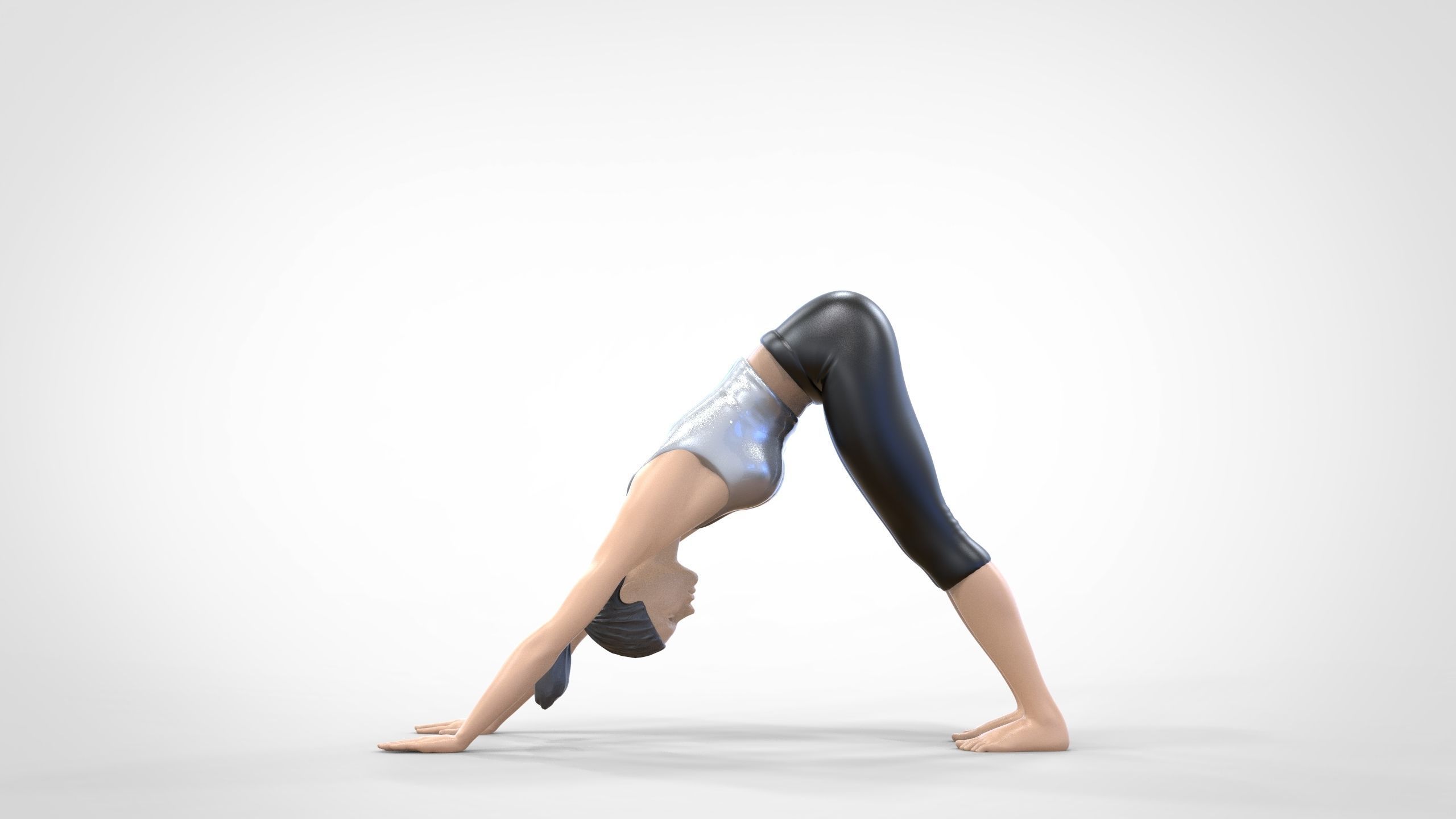N4 Woman Doing Yoga Dog pose 1 64 miniature 3D print model_13