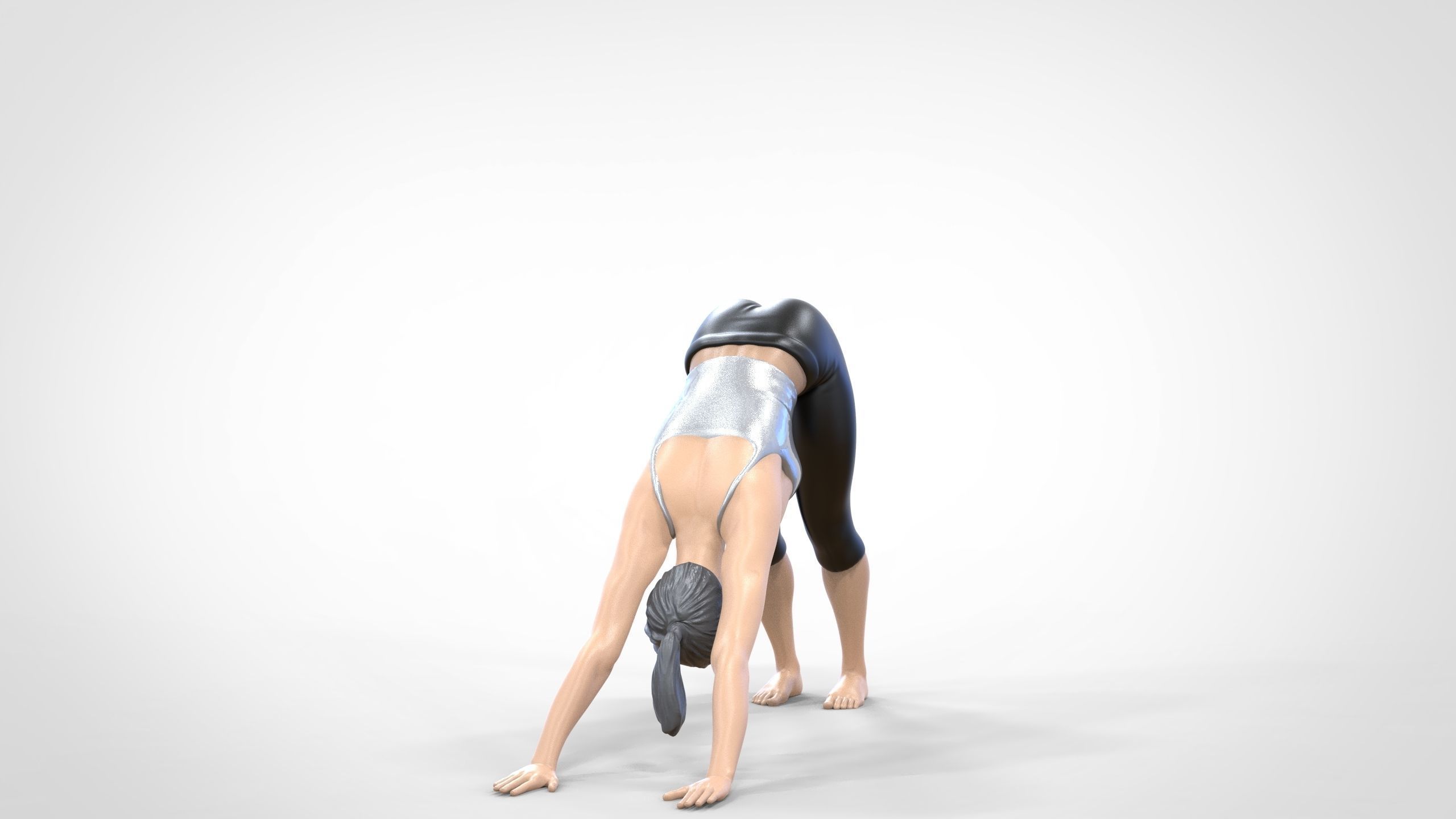 N4 Woman Doing Yoga Dog pose 1 64 miniature 3D print model_17