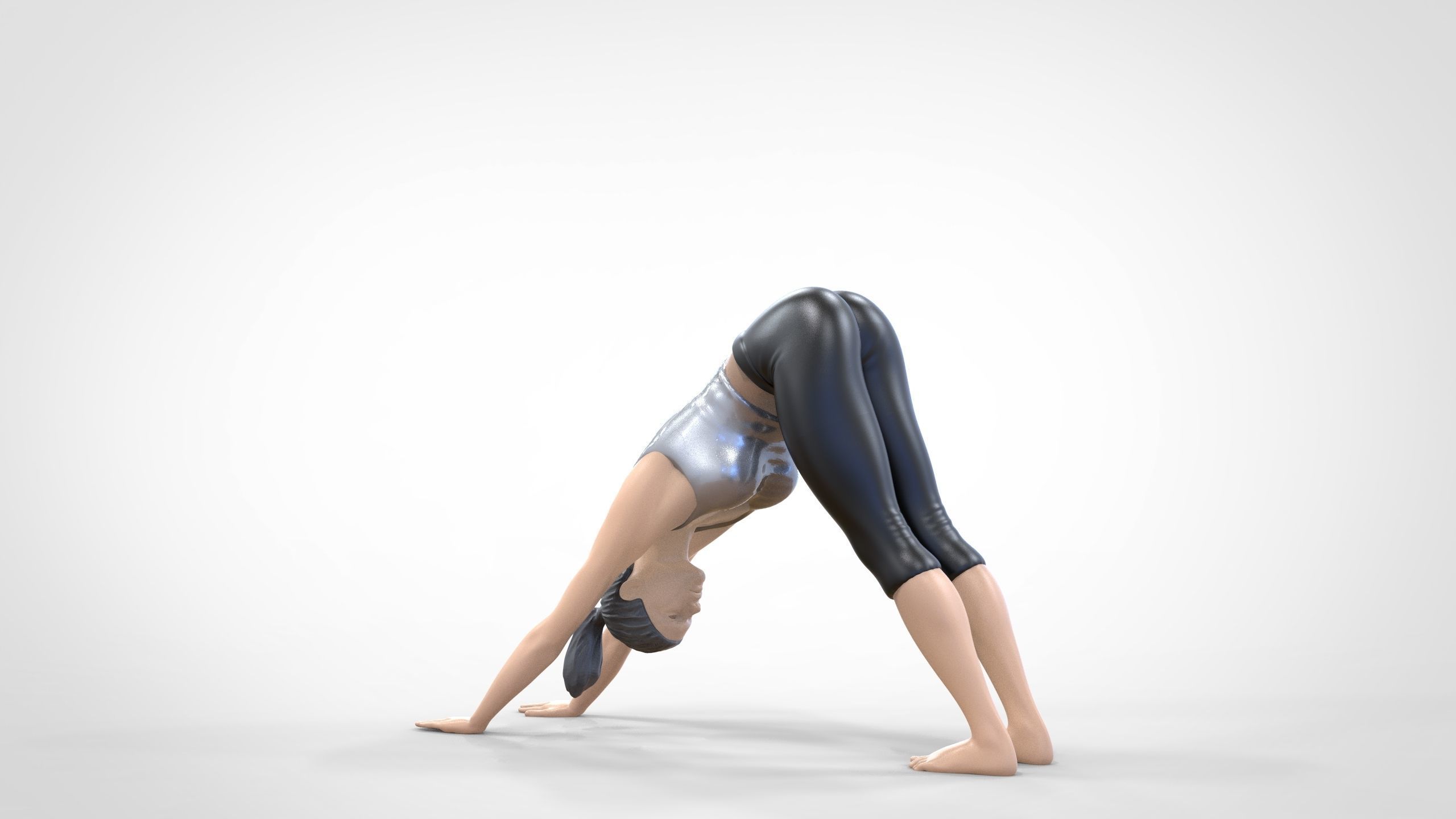 N4 Woman Doing Yoga Dog pose 1 64 miniature 3D print model_11