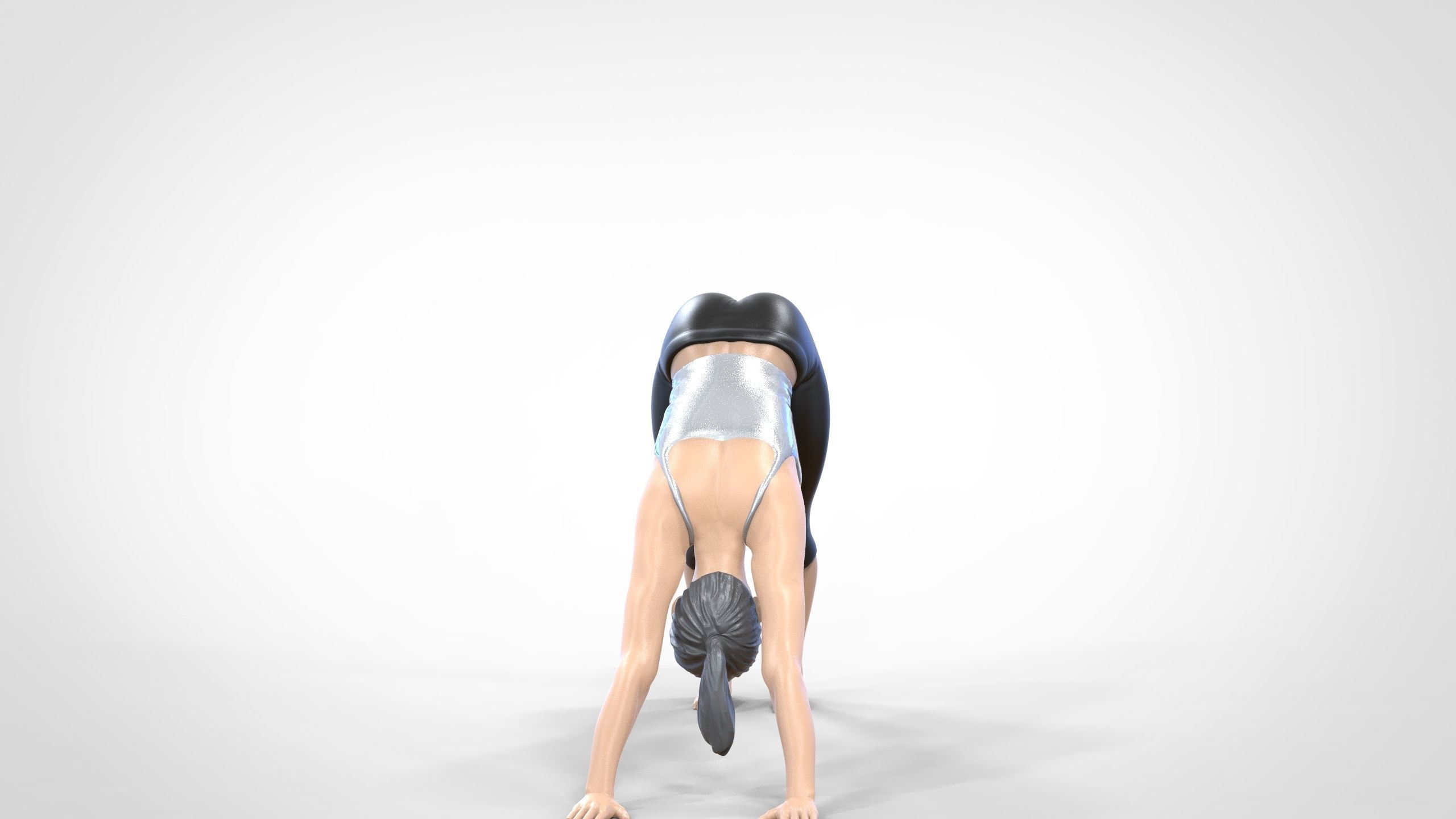 N4 Woman Doing Yoga Dog pose 1 64 miniature 3D print model_5