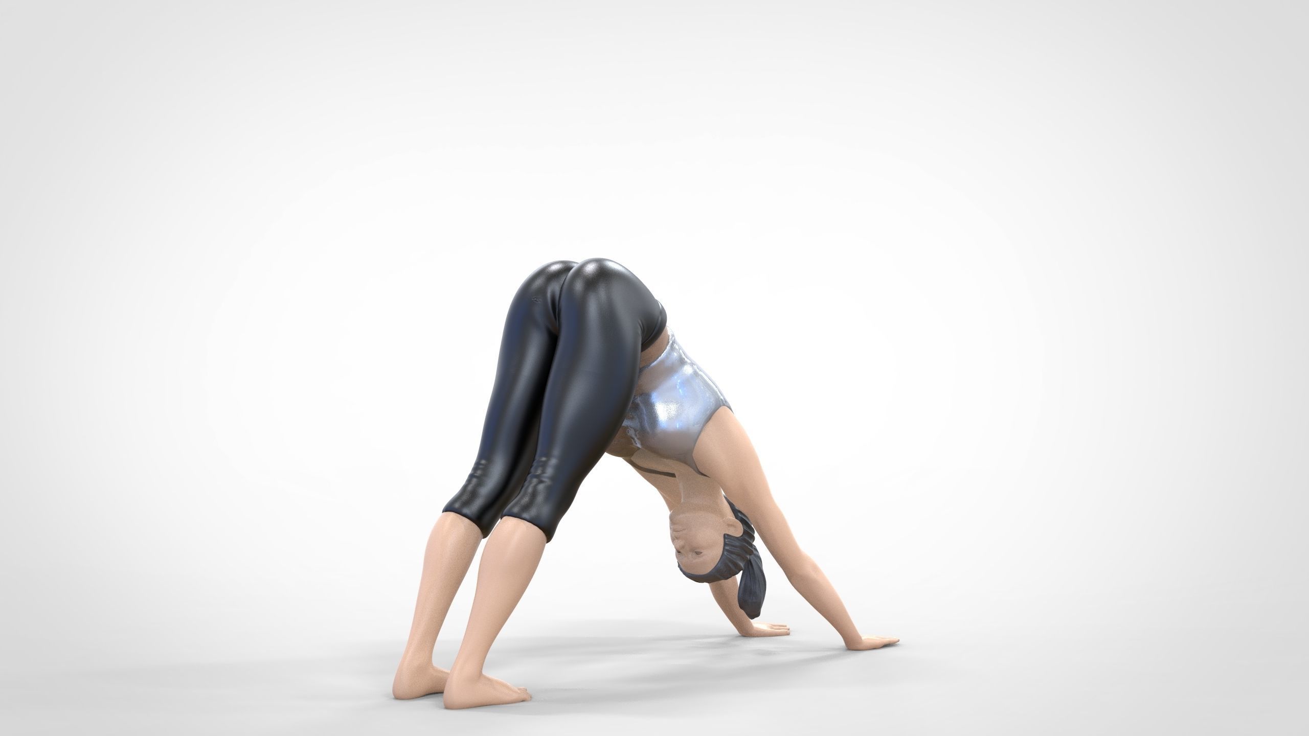 N4 Woman Doing Yoga Dog pose 1 64 miniature 3D print model_6