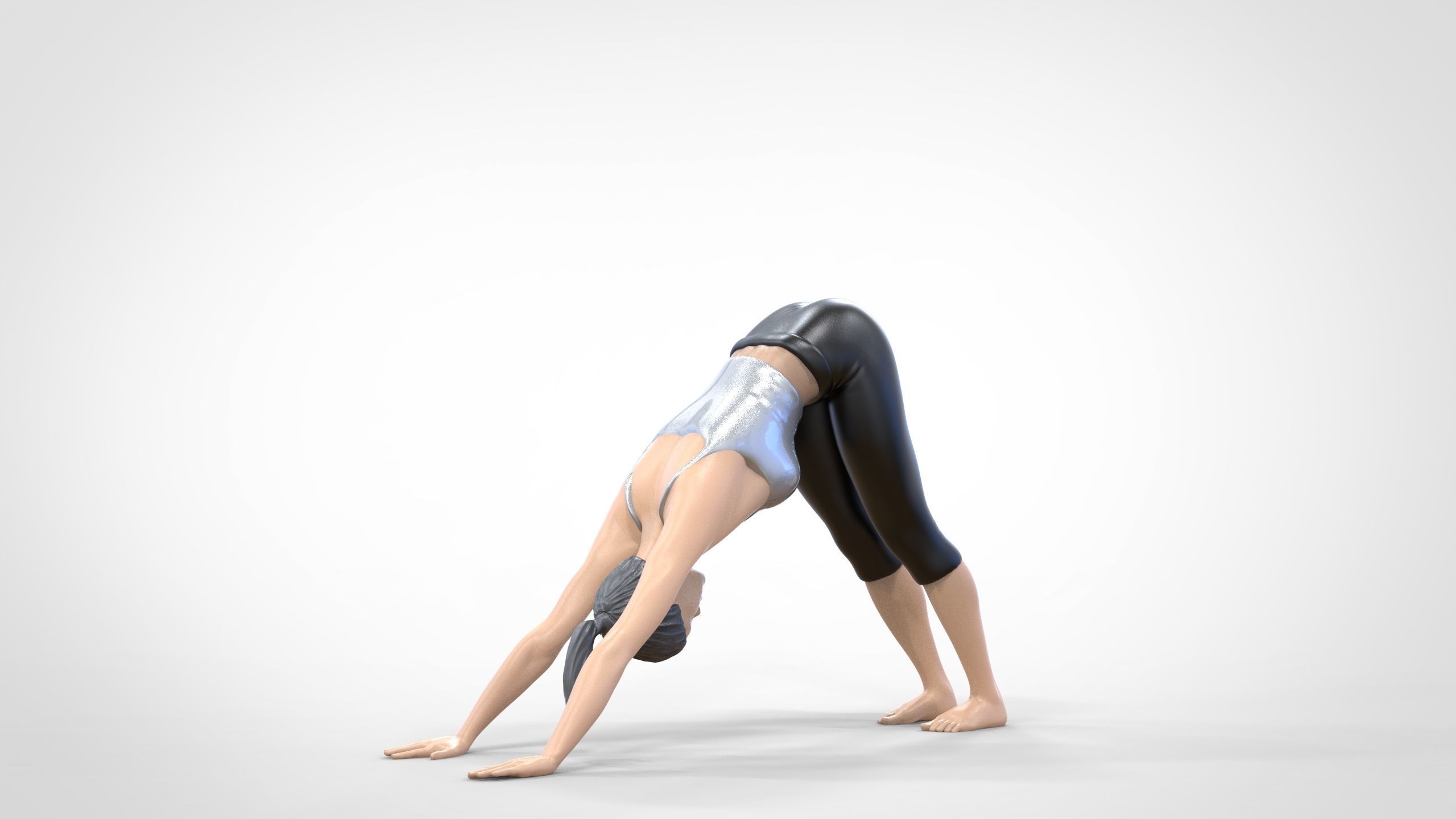 N4 Woman Doing Yoga Dog pose 1 64 miniature 3D print model_15