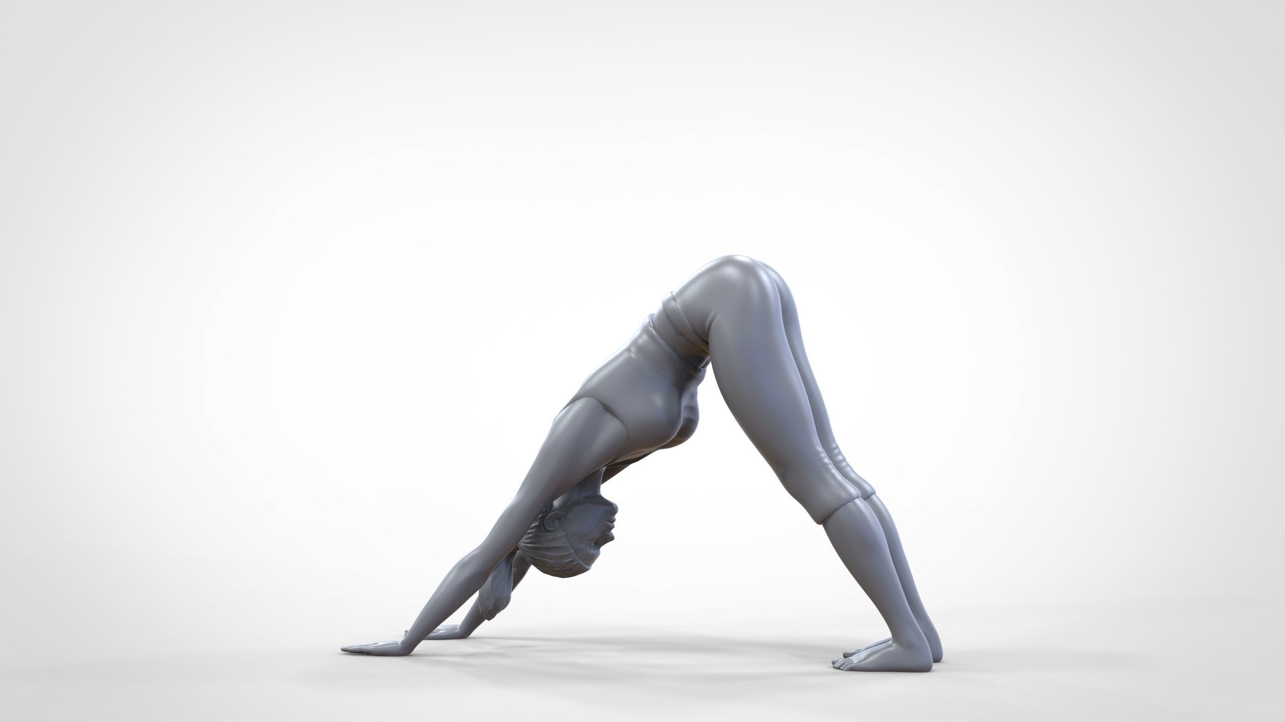 N4 Woman Doing Yoga Dog pose 1 64 miniature 3D print model_27