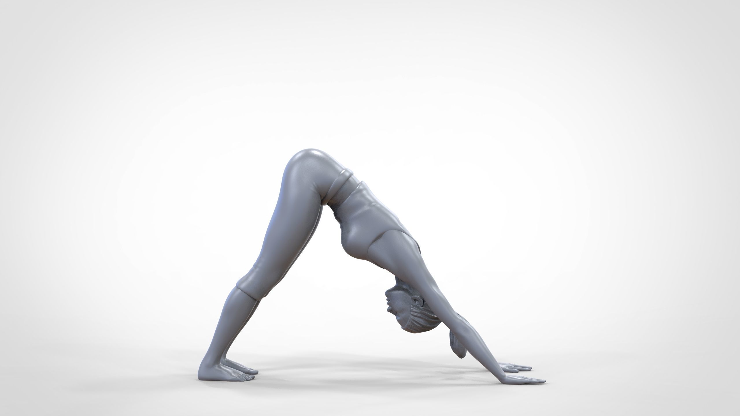 N4 Woman Doing Yoga Dog pose 1 64 miniature 3D print model_23