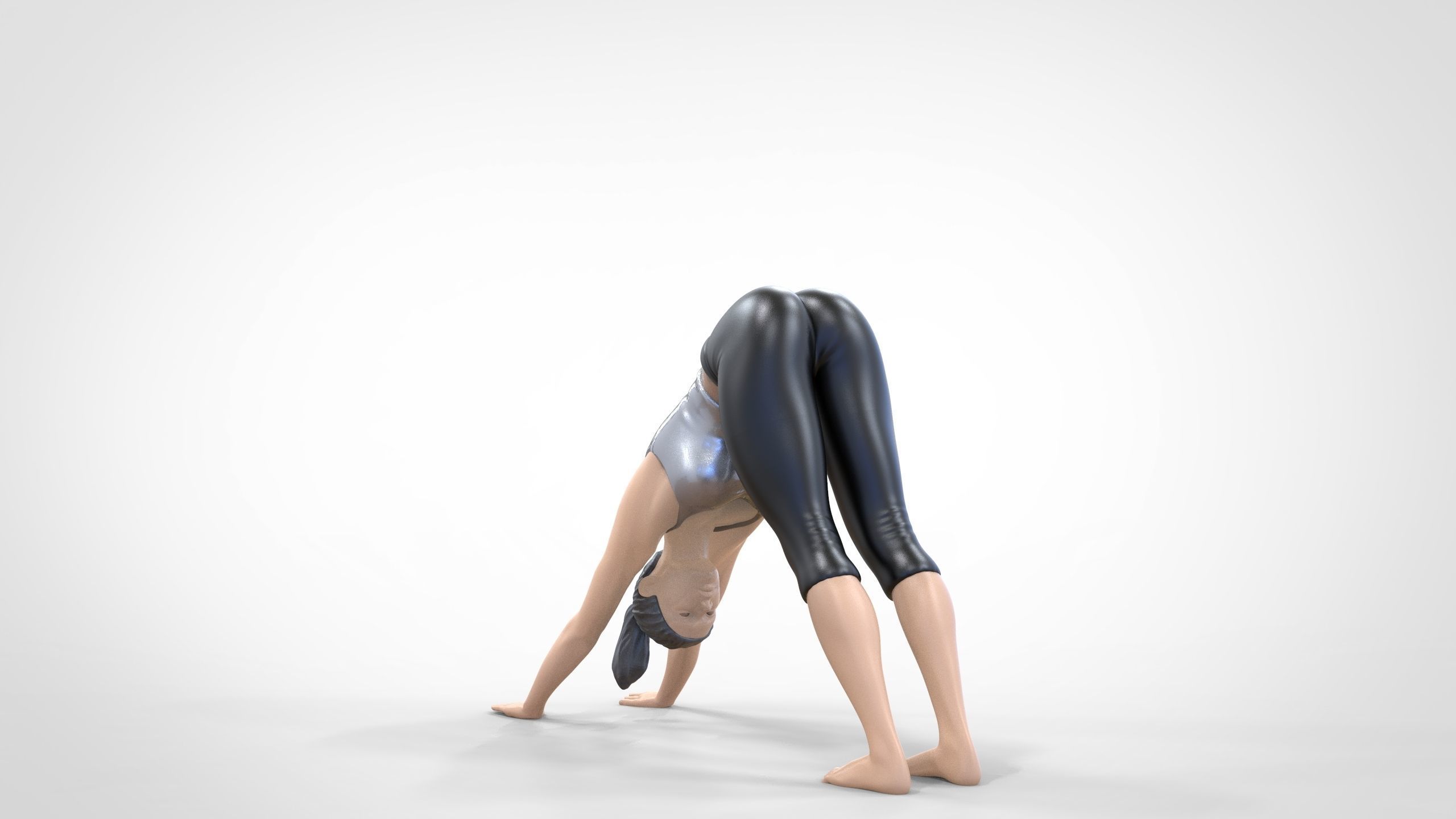 N4 Woman Doing Yoga Dog pose 1 64 miniature 3D print model_10