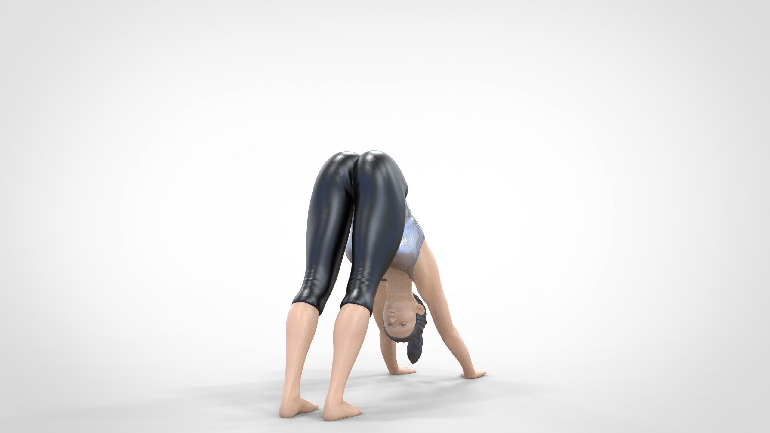 N4 Woman Doing Yoga Dog pose 1 64 miniature 3D print model_7