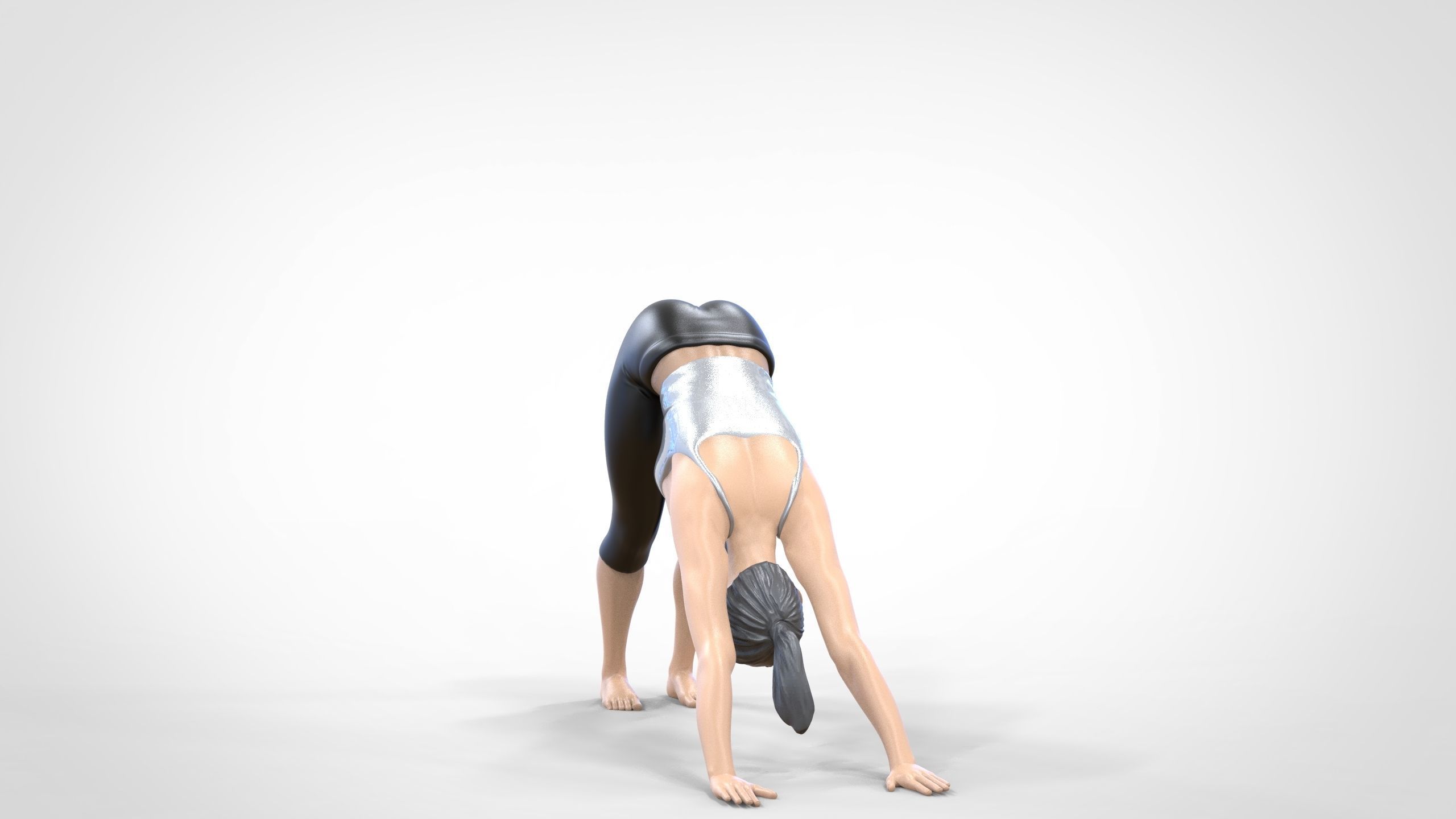 N4 Woman Doing Yoga Dog pose 1 64 miniature 3D print model_19
