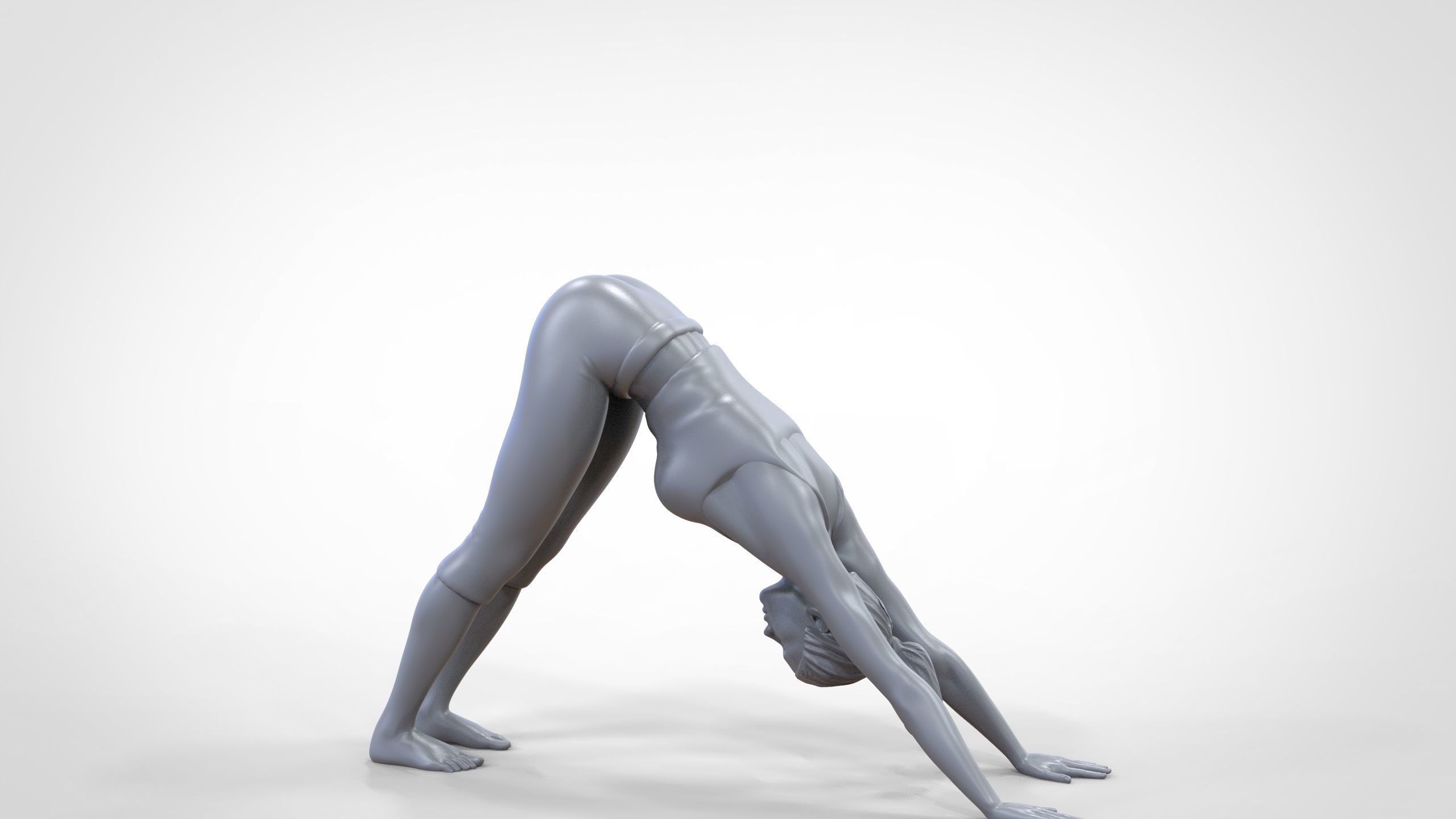 N4 Woman Doing Yoga Dog pose 1 64 miniature 3D print model_22