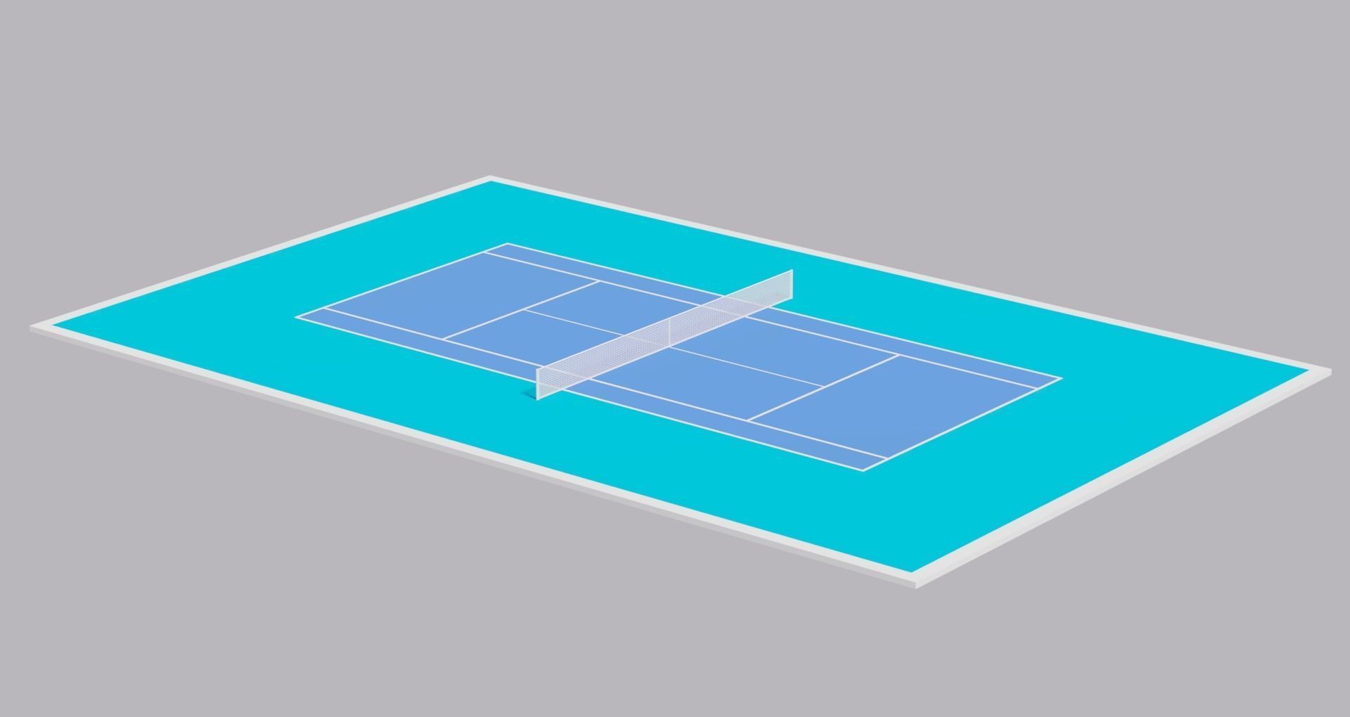 Tennis Courts Collection Low-poly 3D model_7