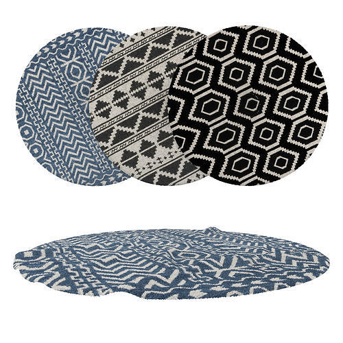 Round Rug Set 135 3D model