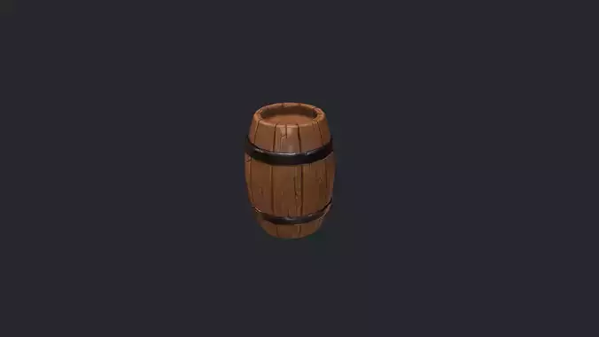 Stylized Wooden Barrel