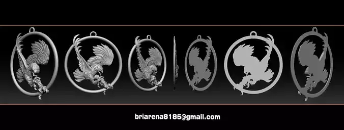 Eagle Pendant jewelry 3D print model