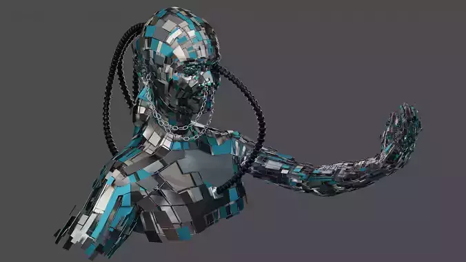 Female Cyborg character upper bust section