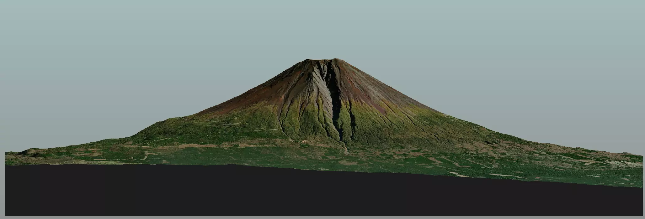 Fuji mountain low and high poly summer and winter 3D model Low-poly 3D model