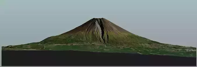 Fuji mountain low and high poly summer and winter 3D model