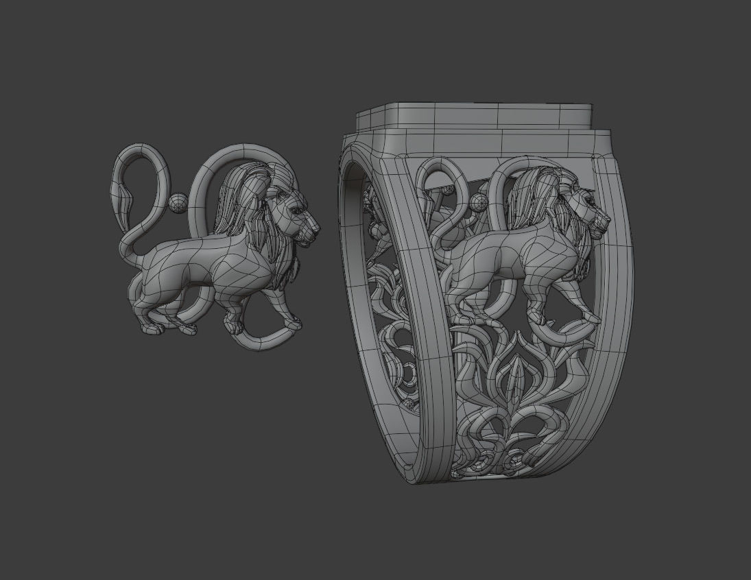 Lion zodiac sign 3D print model_1
