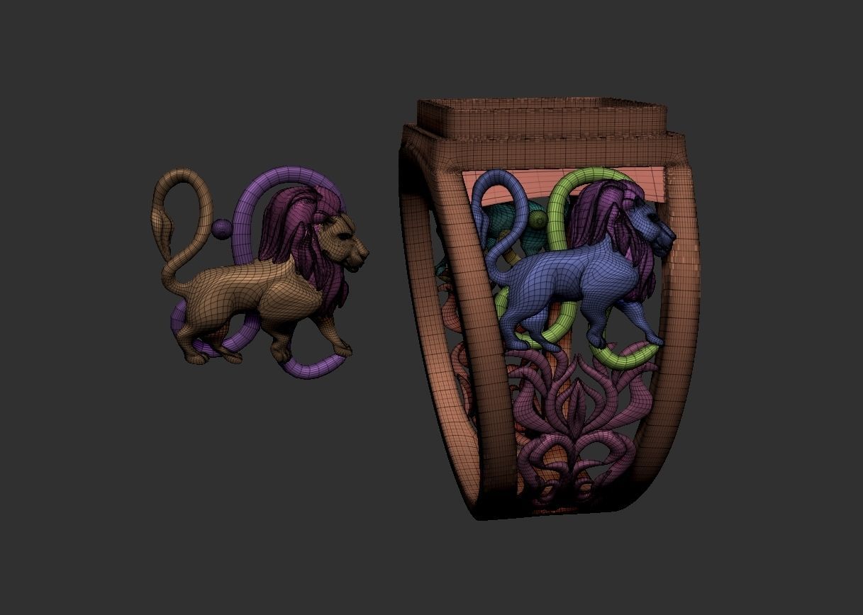 Lion zodiac sign 3D print model_2