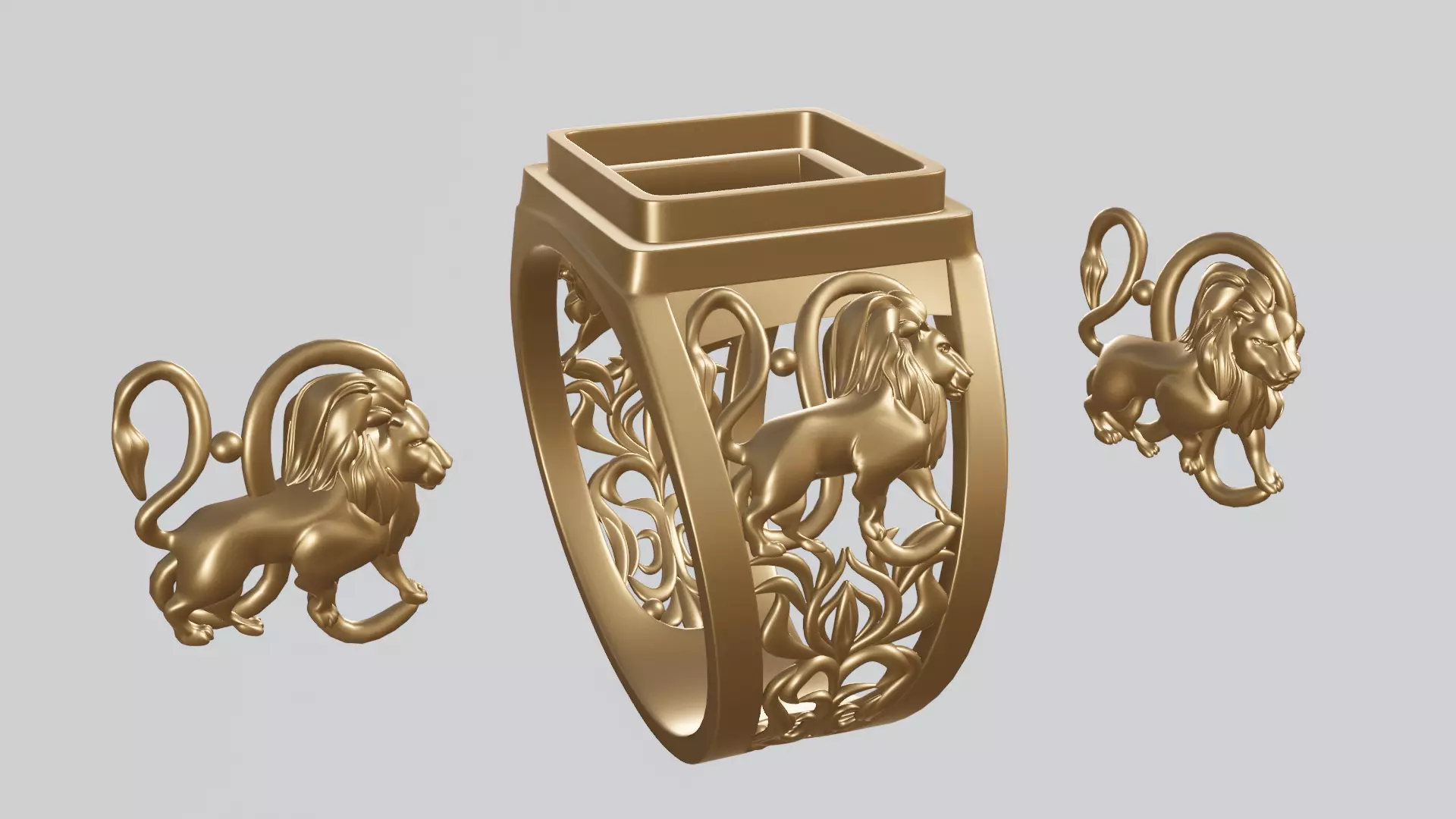 Lion zodiac sign 3D print model_0