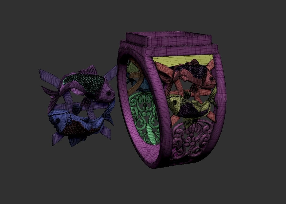 Pisces zodiac sign 3D print model_1