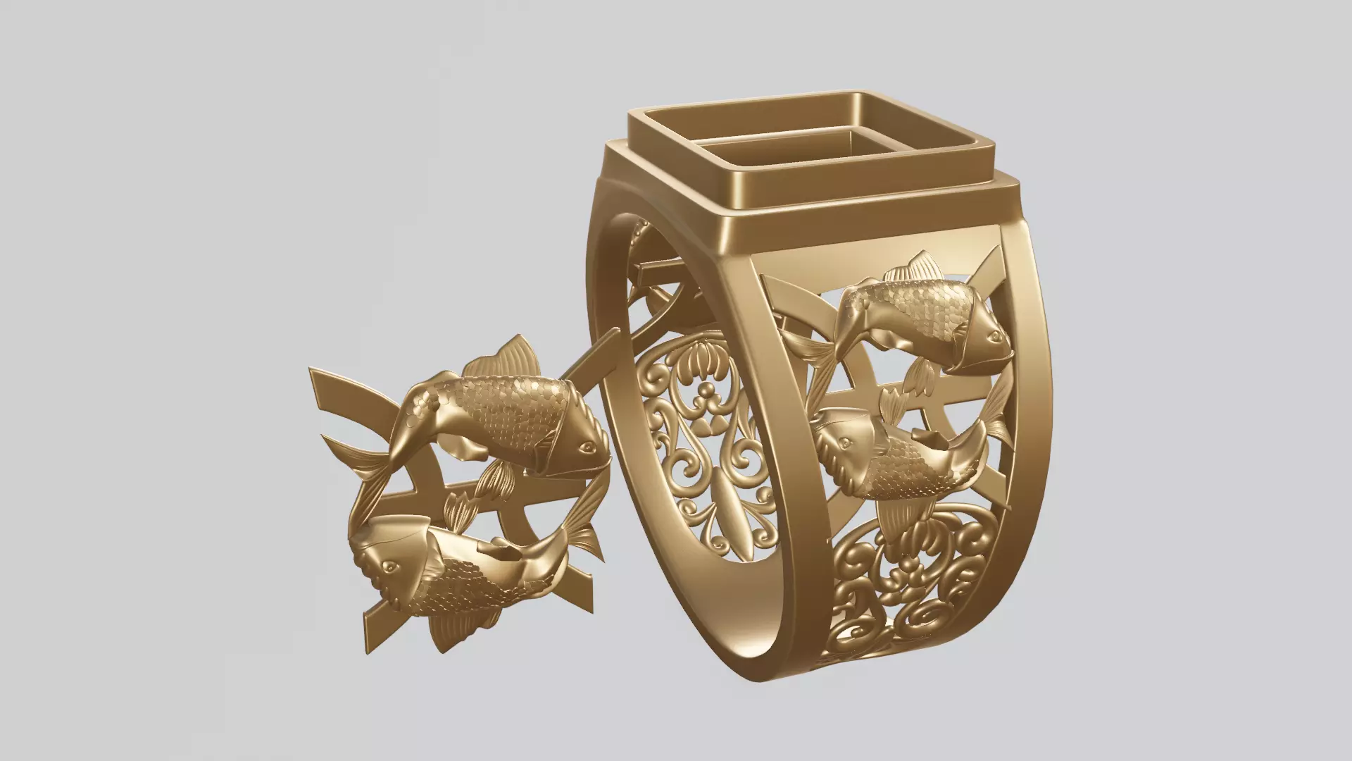 Pisces zodiac sign 3D print model_0