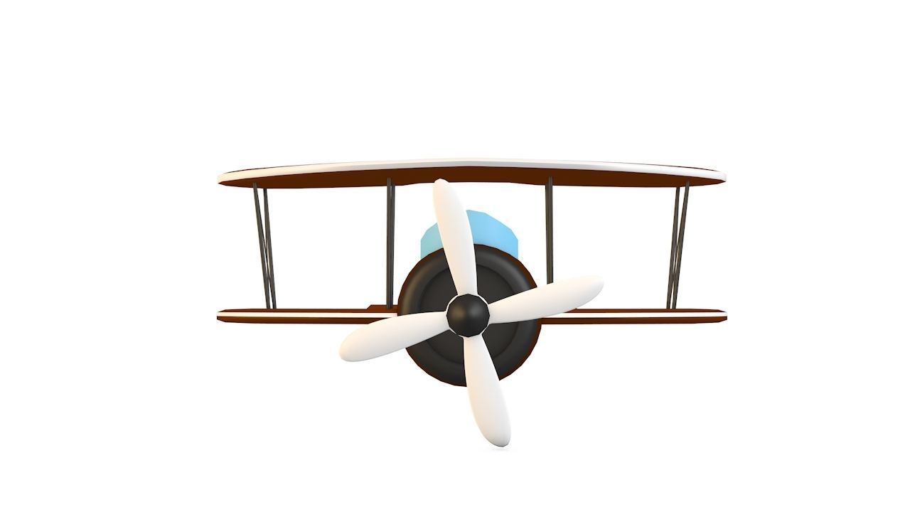 Brown Airplane Low-poly 3D model_14