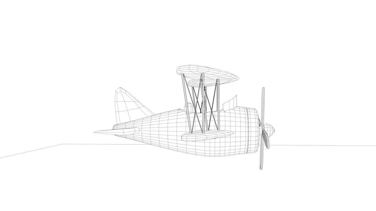 Brown Airplane Low-poly 3D model_9