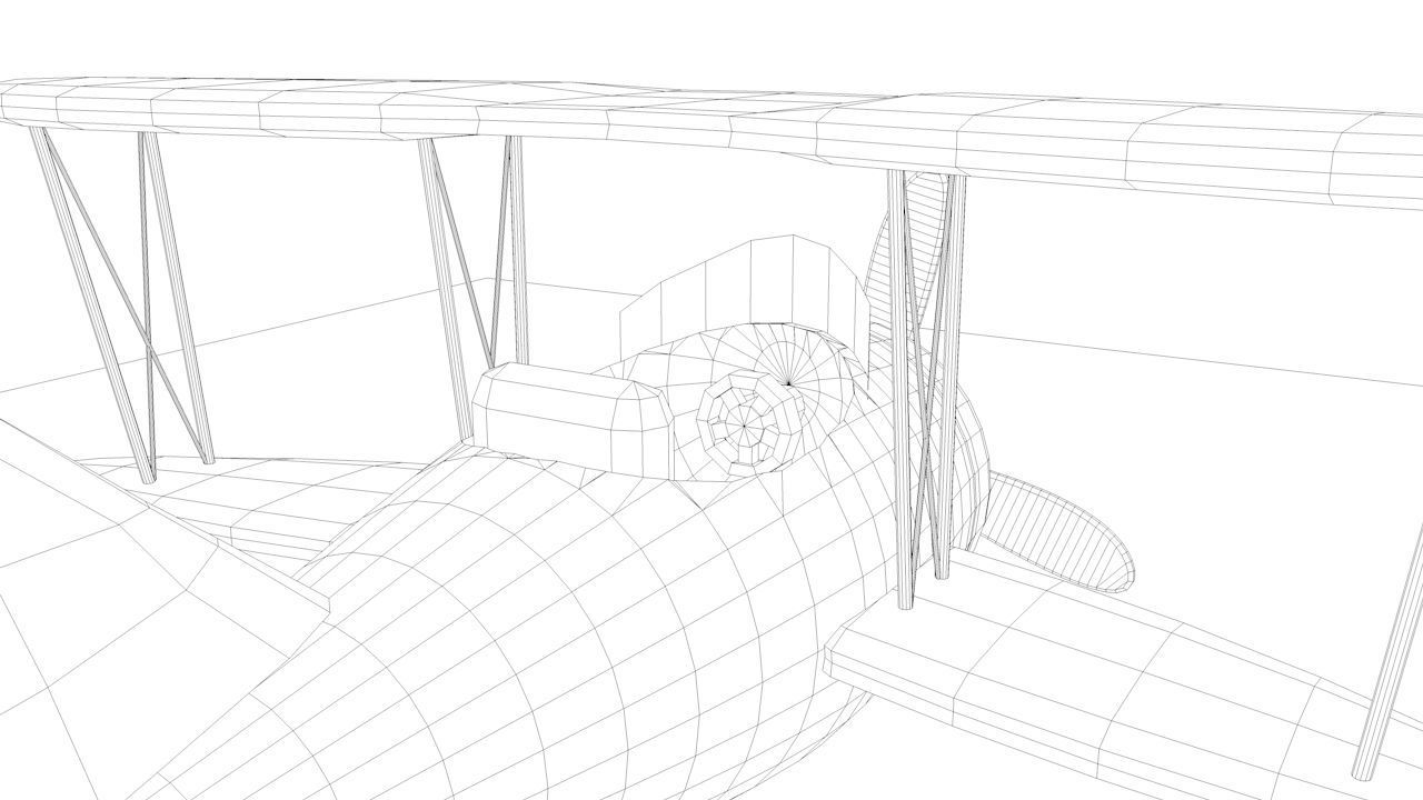 Brown Airplane Low-poly 3D model_13