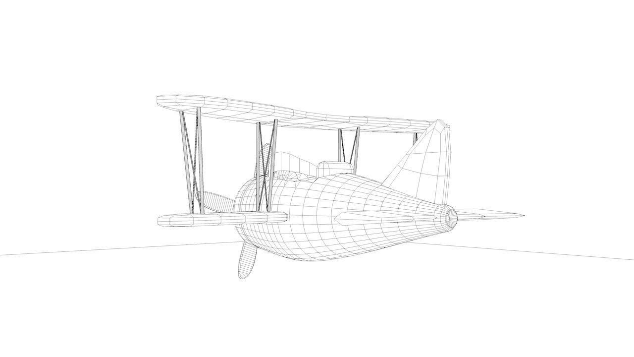 Brown Airplane Low-poly 3D model_5