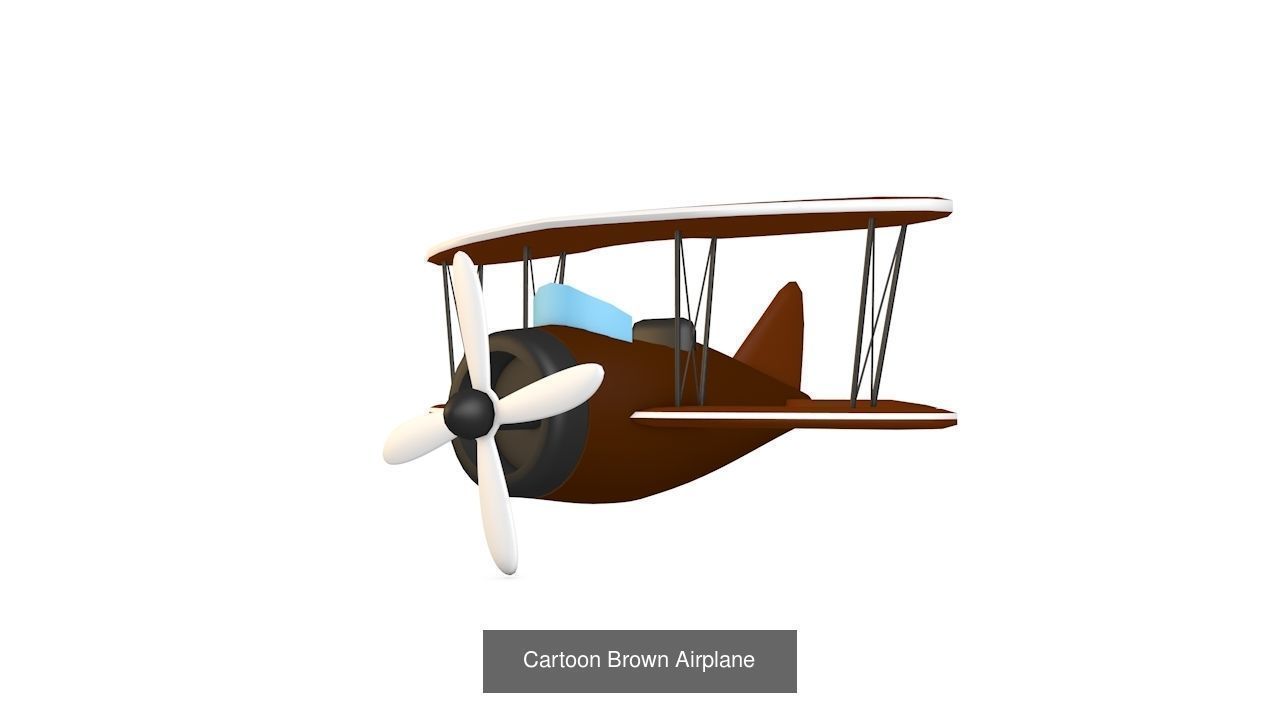 Lowpoly Airplanes Set toy airplane 3D Model Collection_2