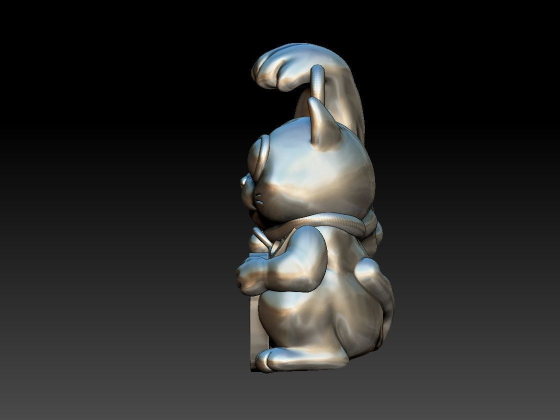 maneki neko beckoning funny cat pendant  3d print  3D print model_2