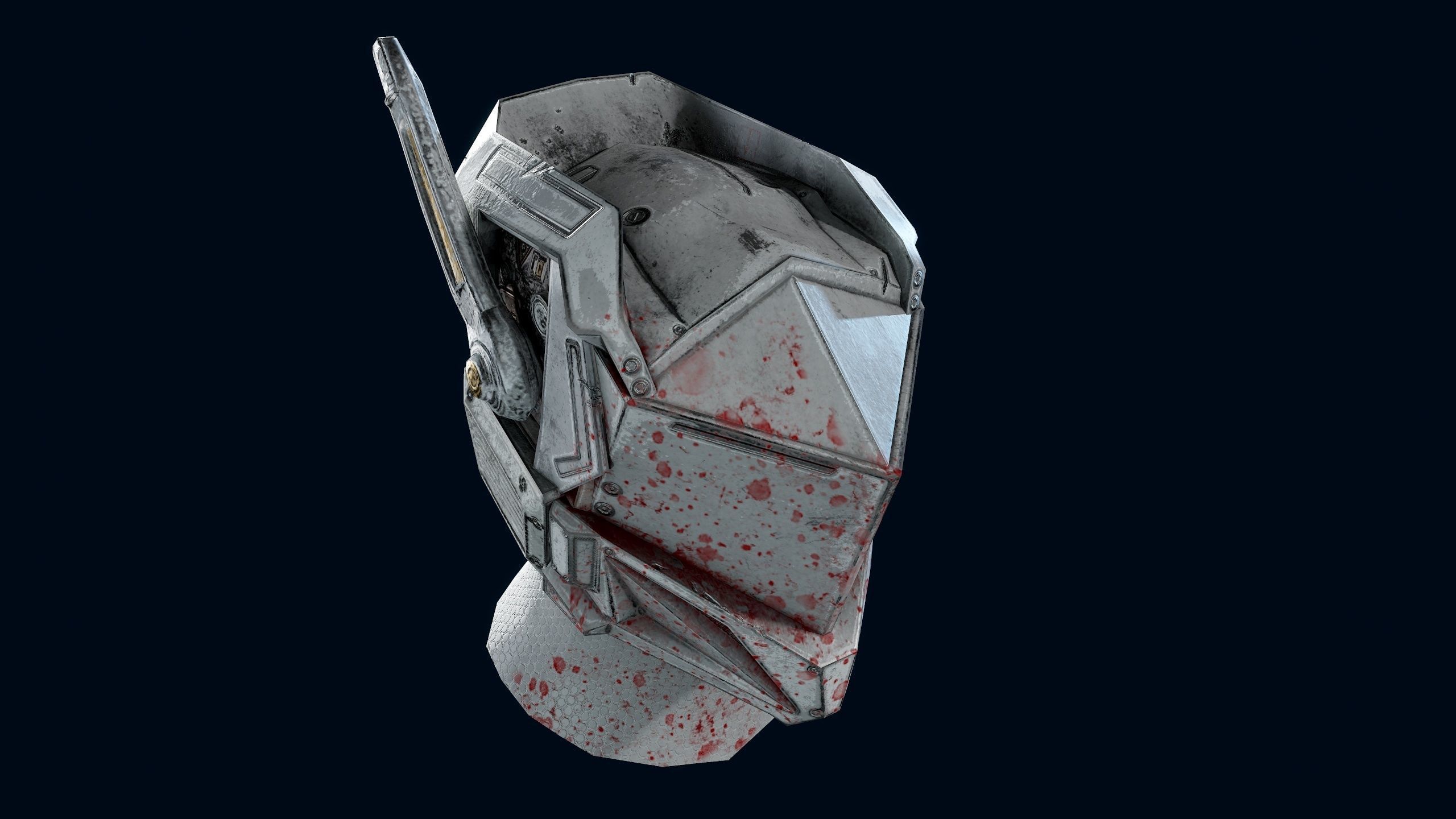 Sci-Fi Helmet Low-poly 3D model_9